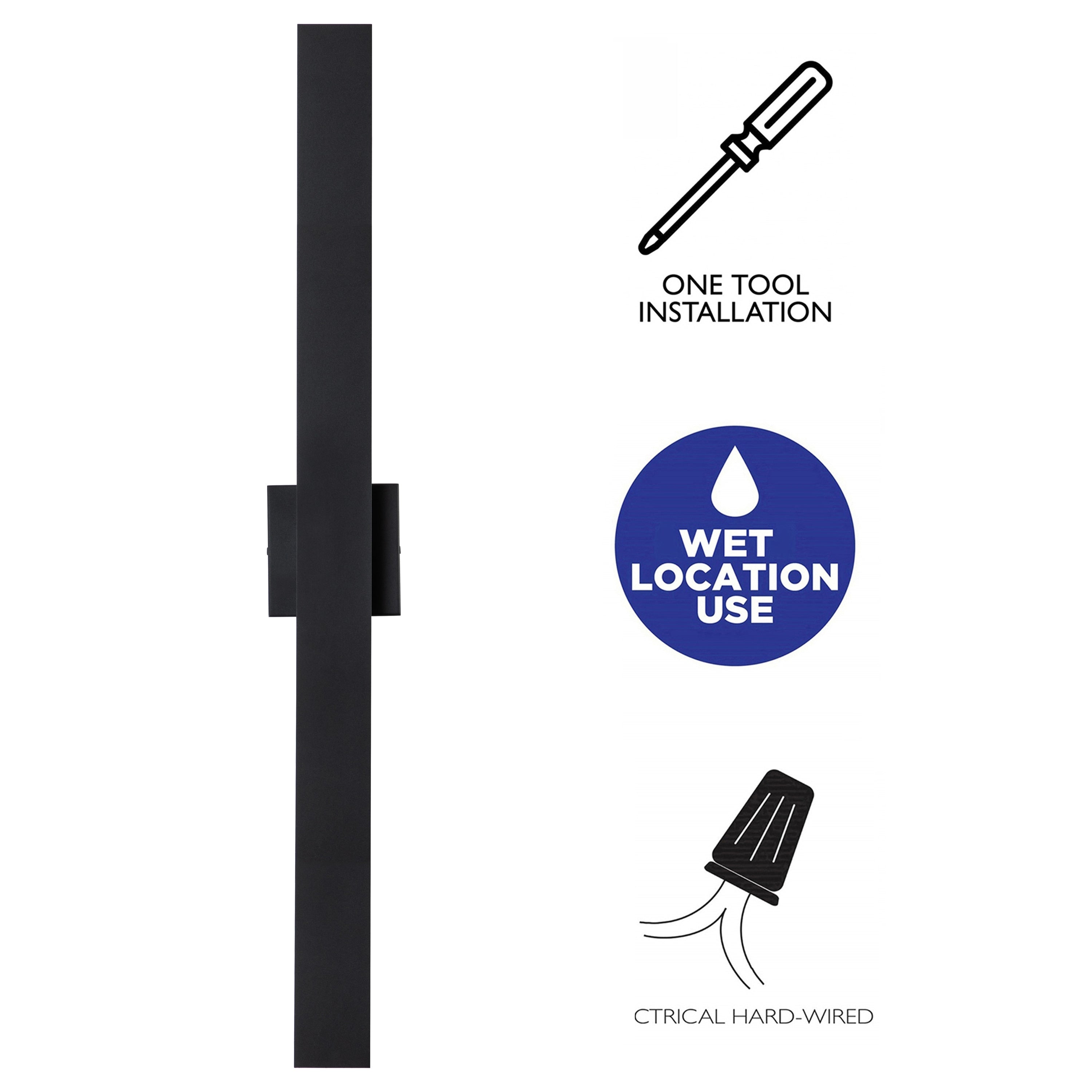 Applique murale d'extérieur à 2 lumières C Cattleya en aluminium noir mat à LED