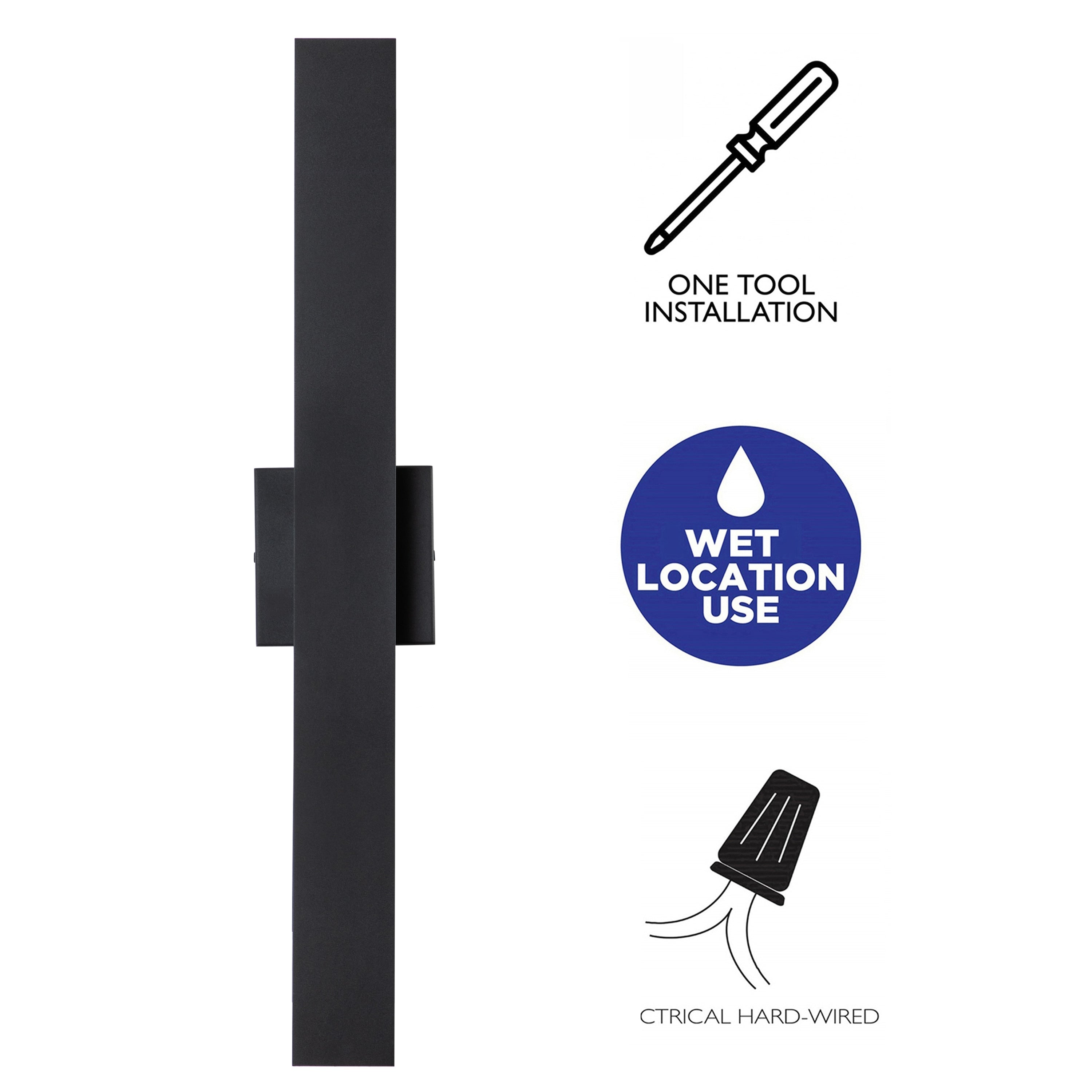 Applique murale d'extérieur à 2 lumières C Cattleya en aluminium noir mat à LED