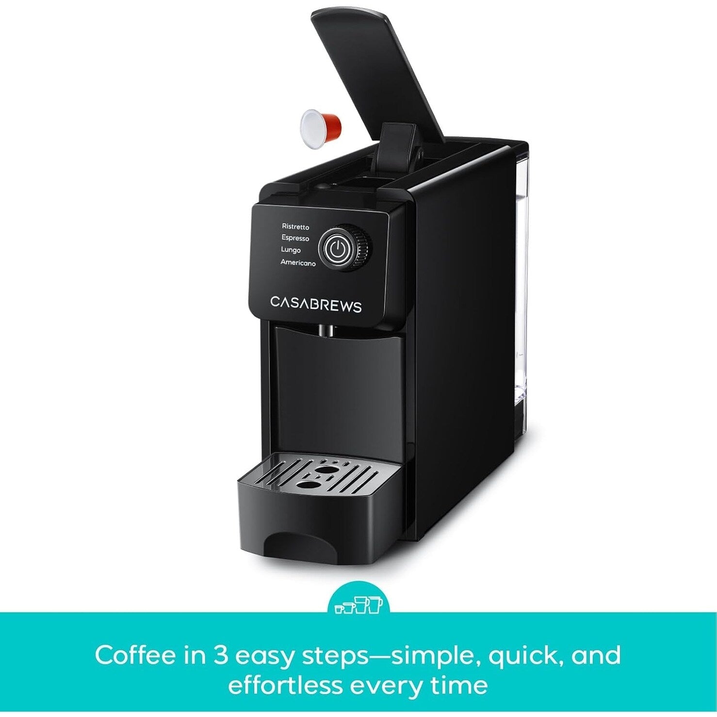 CASABREWS CM7036E Machine à expresso 20 bars pour dosettes Nespresso originales