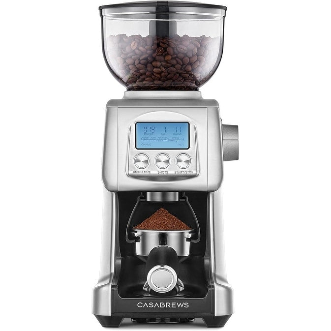 Moulin à café électrique CASABREWS Tornado à meules coniques argentées - N/A