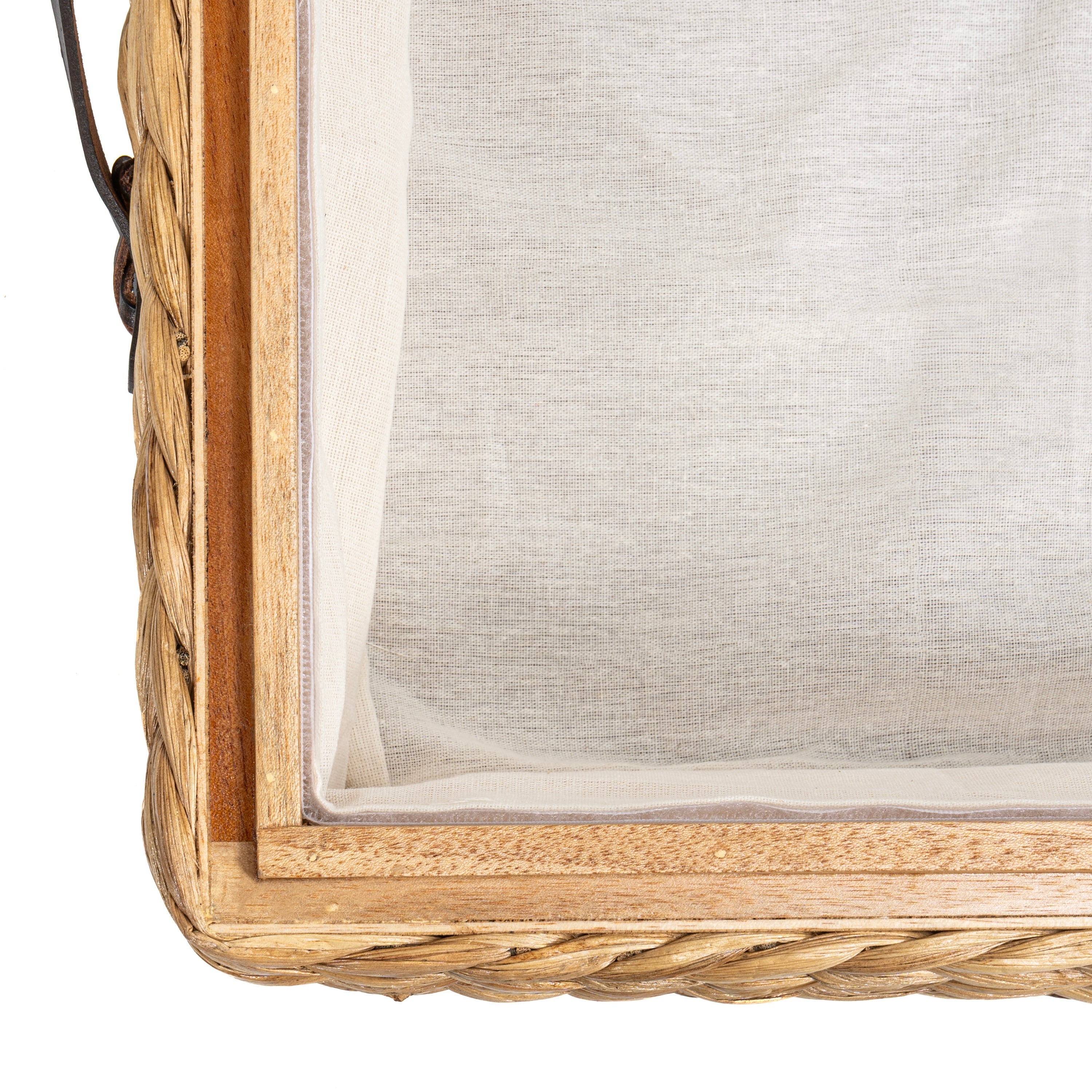 Happimess Bac de rangement sous le lit en jacinthe/bois avec roulettes et poignées