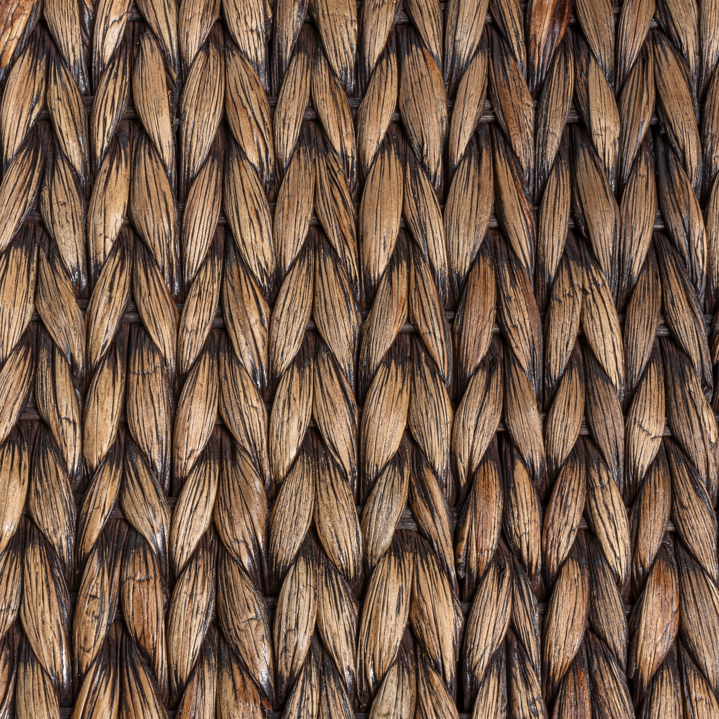 Happimess Bac de rangement sous le lit en jacinthe/bois avec roulettes et poignées