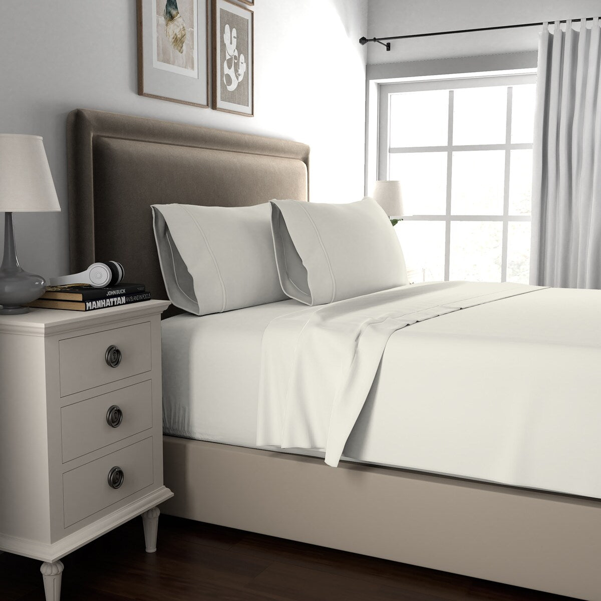 Parure de draps infroissables en mélange de coton de luxe Color Sense 800 fils