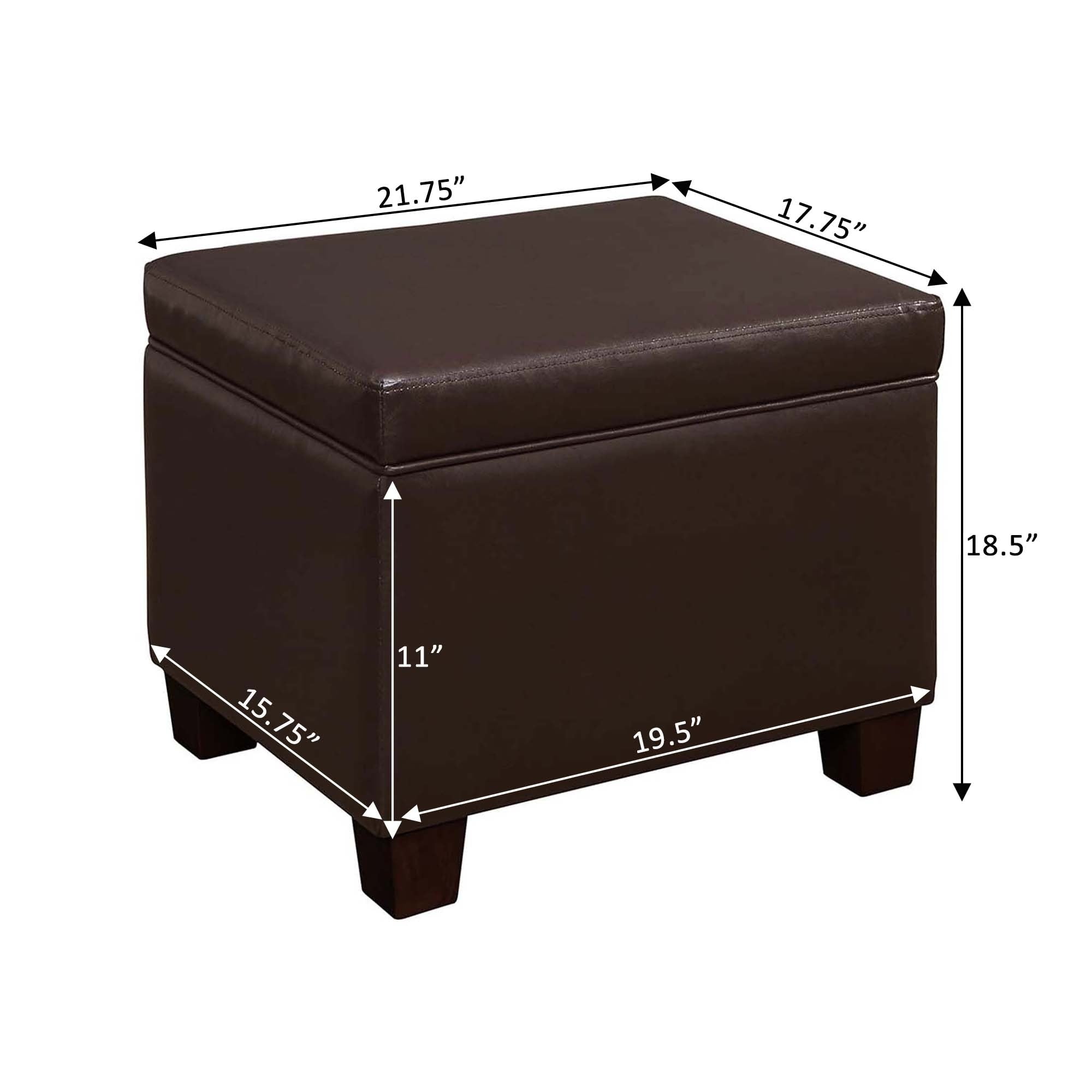 Pouf de rangement Madison de Convenience Concepts