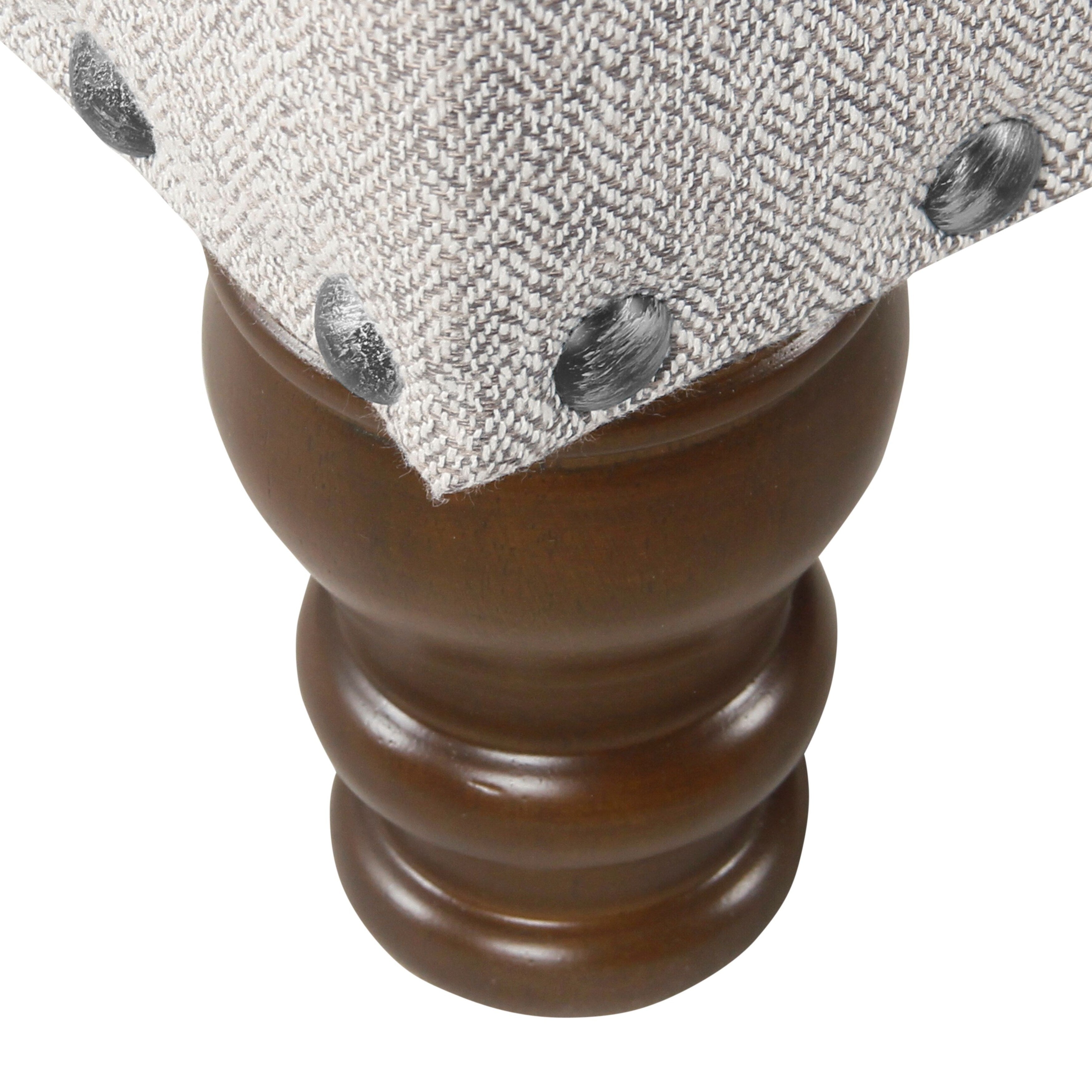 Banc de rangement rembourré Copper Grove Muscari avec bordure cloutée