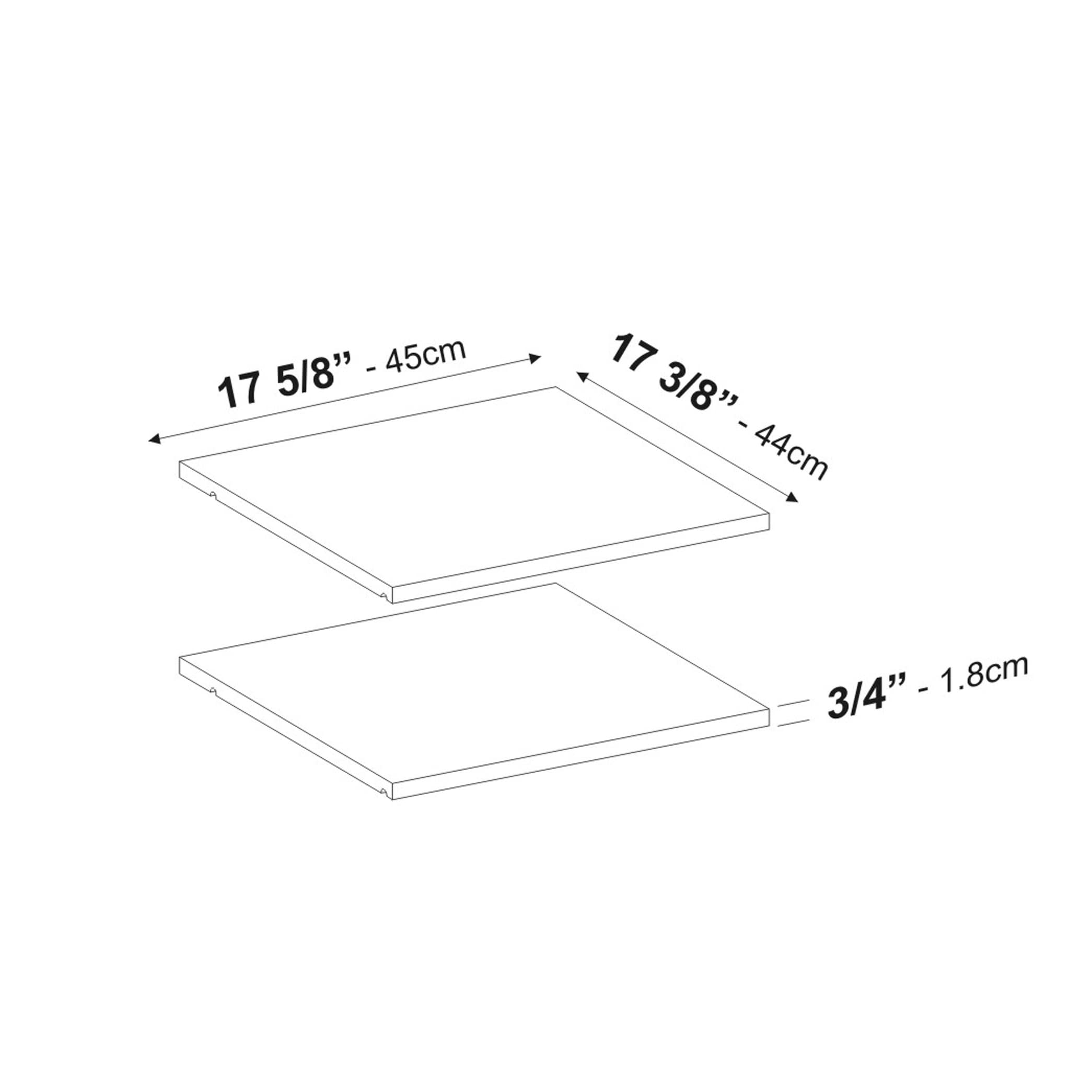 Étagères 100 % bois massif Palace Imports pour armoires Metro et Cosmo, lot de 2