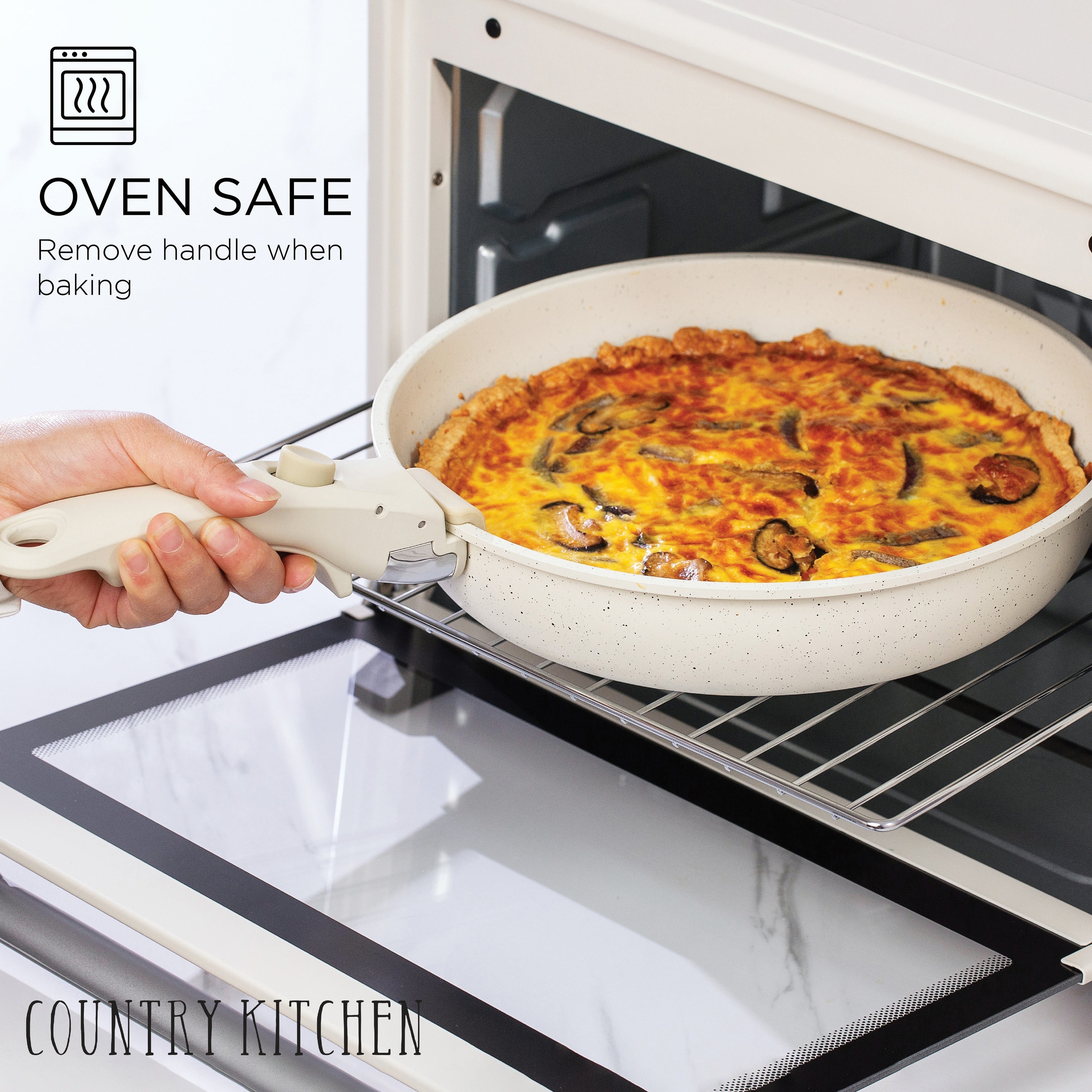 Batterie de cuisine Country Kitchen RV - 13 casseroles et poêles en aluminium avec poignée amovible, allant au four