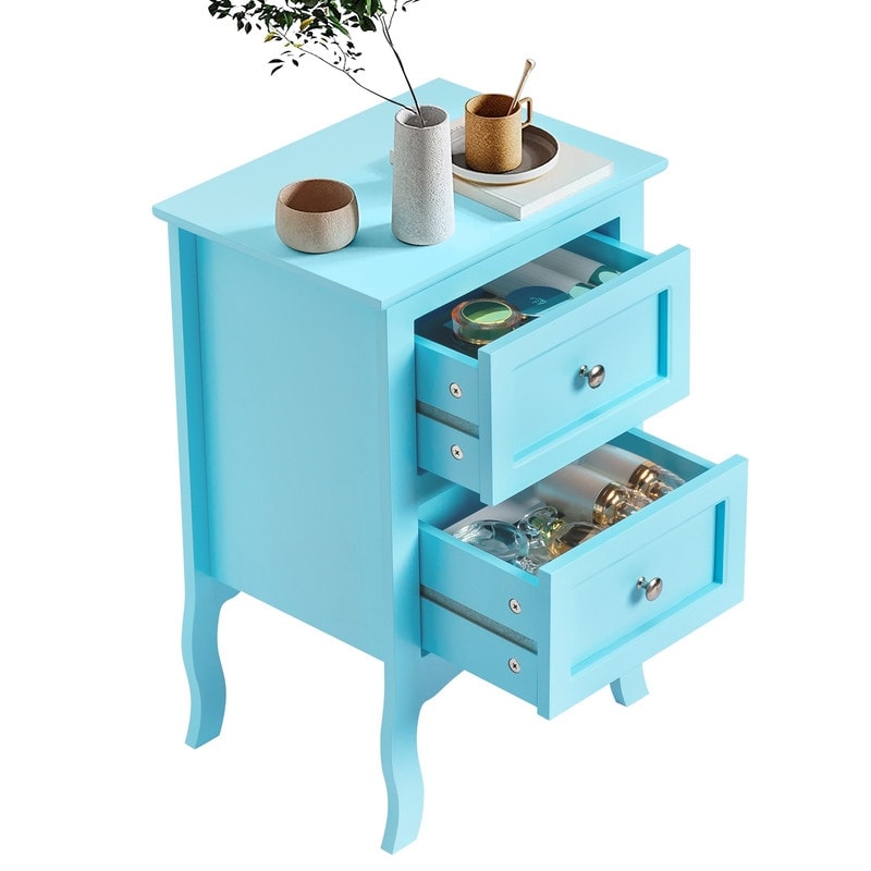 Table de chevet à deux tiroirs de style campagnard - Lot de 2