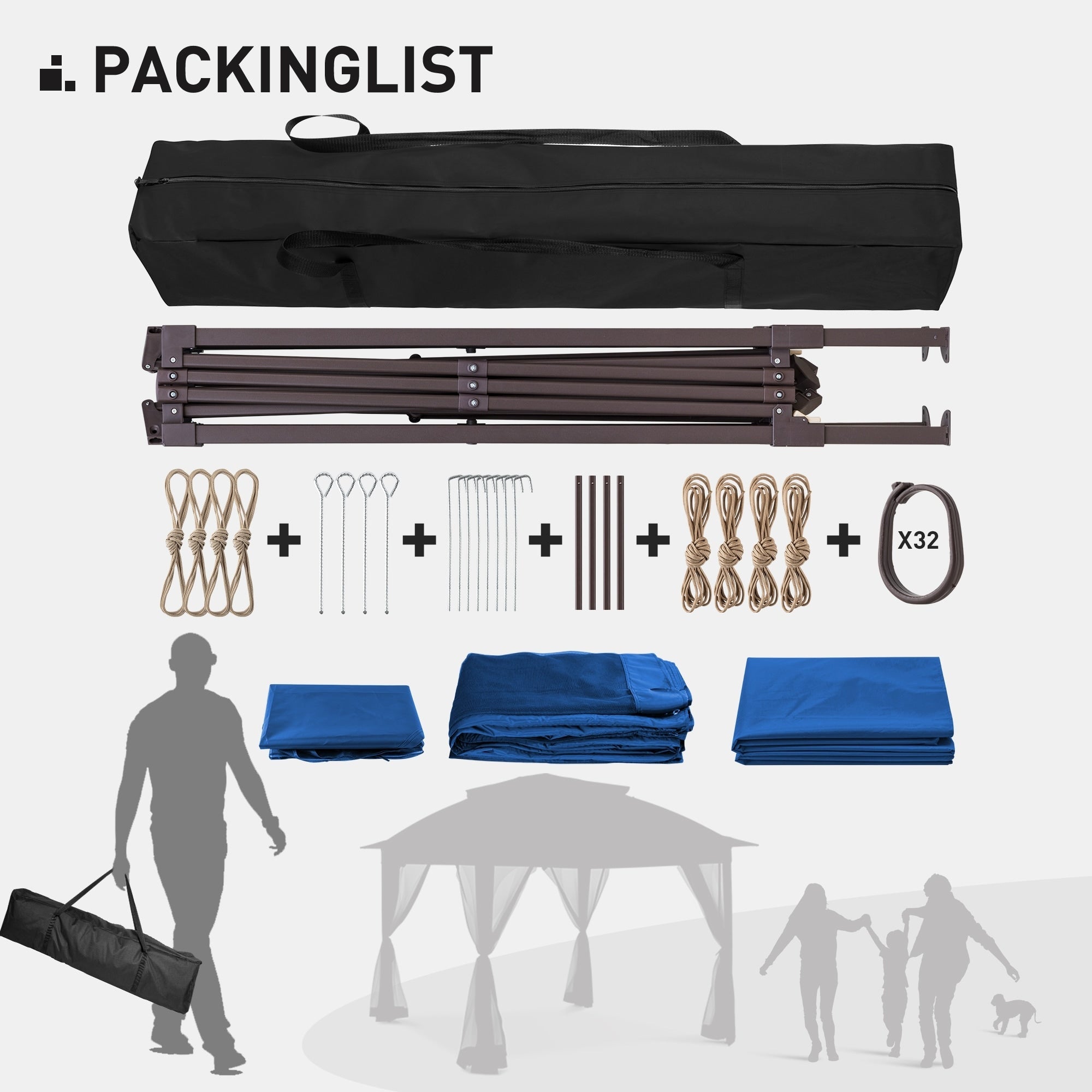 Gazebo escamotable en acier Cozywor de 11 pi x 11 pi avec moustiquaire