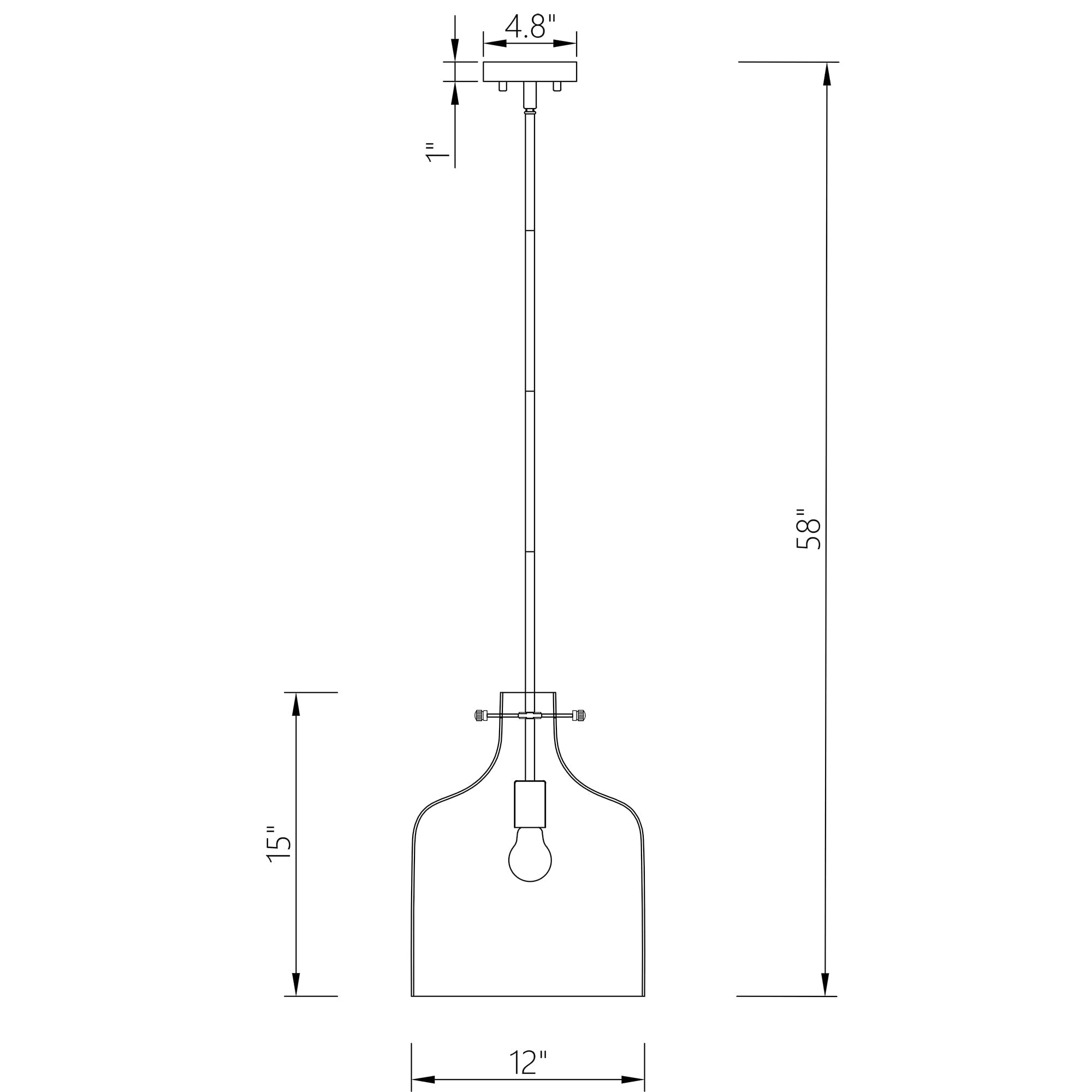 Suspension Daelan en verre transparent alvéolé à une lumière - 12 po