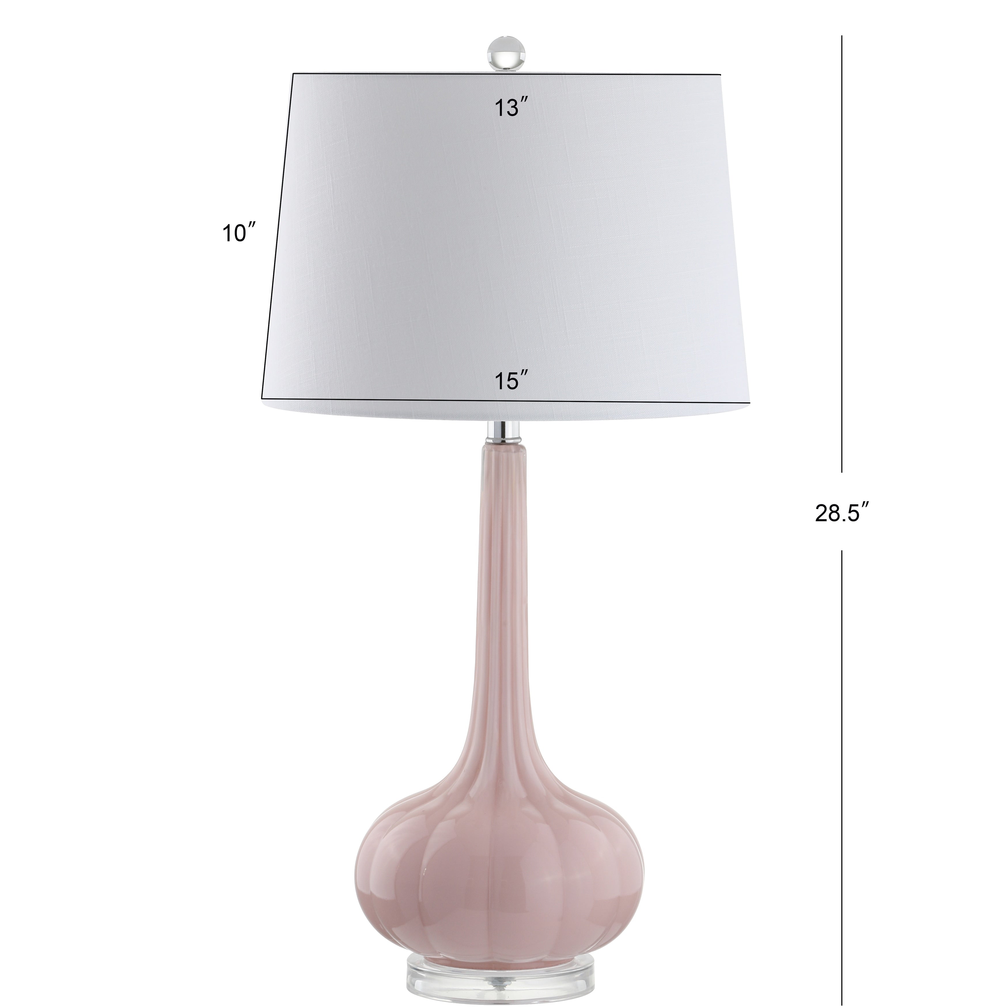 Lampe de table à LED Diamante 28,5 en verre, forme goutte d'eau, rose (lot de 2) par JONATHAN Y