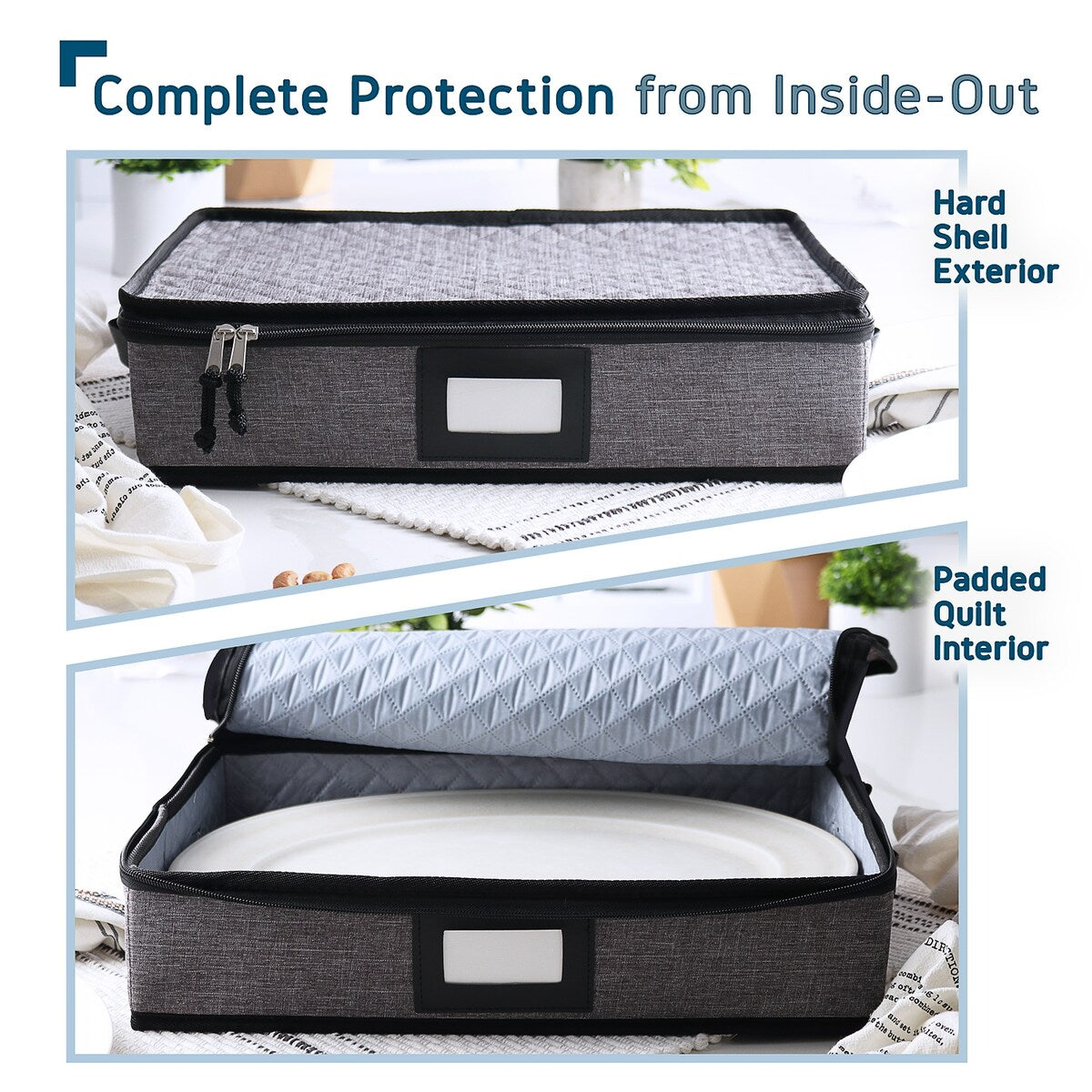 Contenants de rangement pour vaisselle StorageBud - Supports empilables pour assiettes, tasses, couverts, verres à pied et ensembles de plateaux