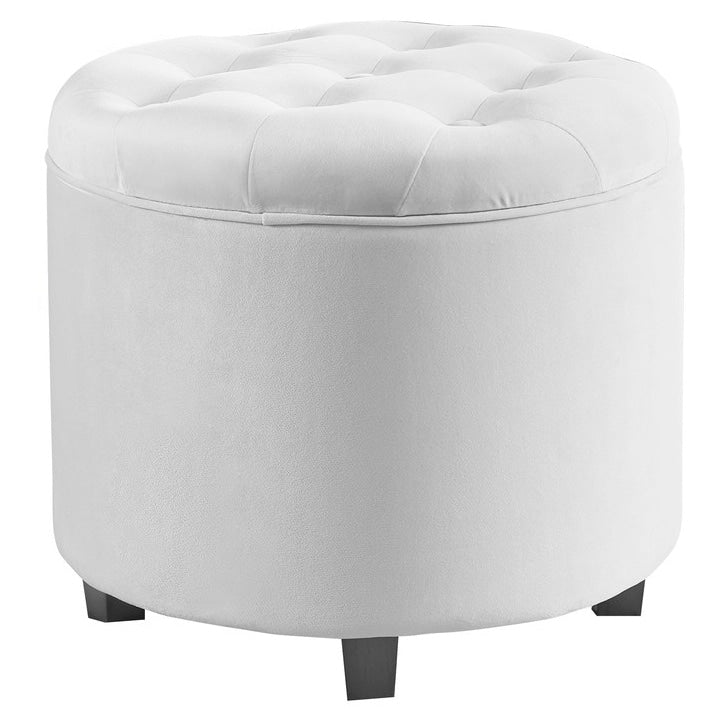 Pouf de rangement rond touffeté Donovan