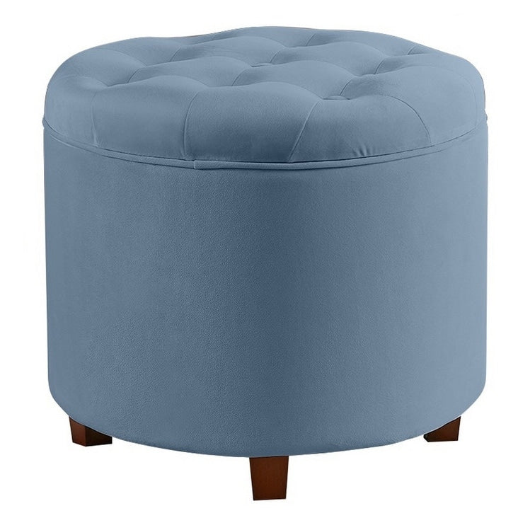 Pouf de rangement rond touffeté Donovan