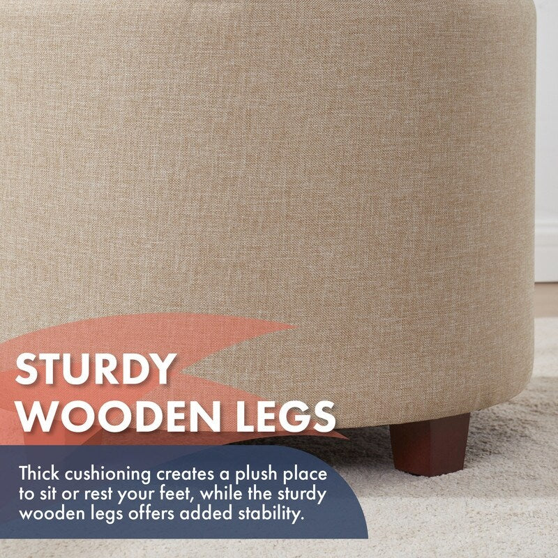 Pouf de rangement rond touffeté Donovan