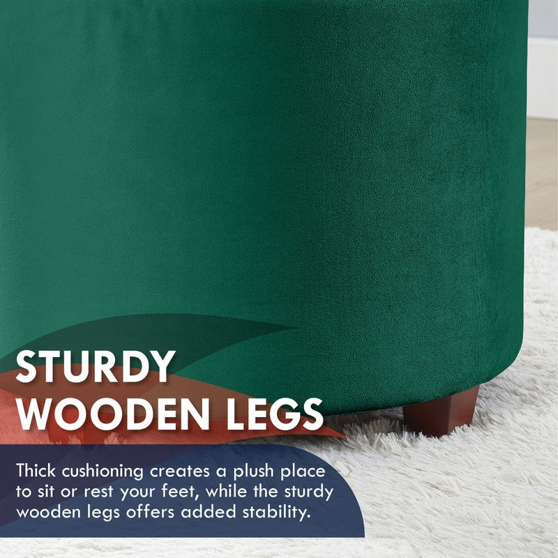 Pouf de rangement rond touffeté Donovan