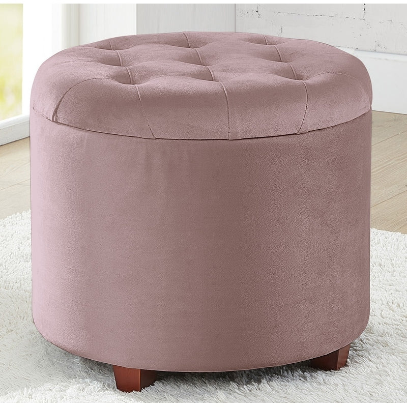 Pouf de rangement rond touffeté Donovan