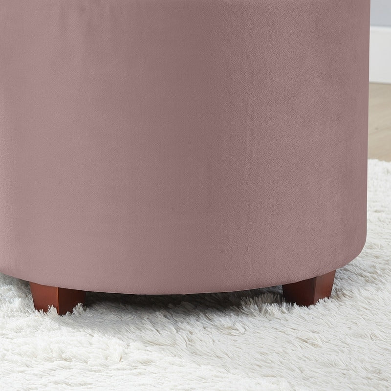 Pouf de rangement rond touffeté Donovan