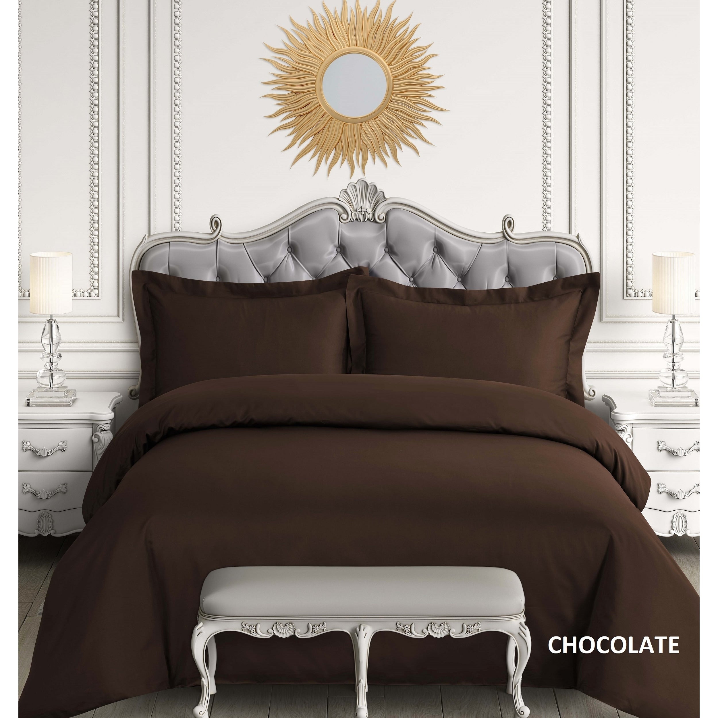 Parure de lit surdimensionnée en satin de coton égyptien 600 fils