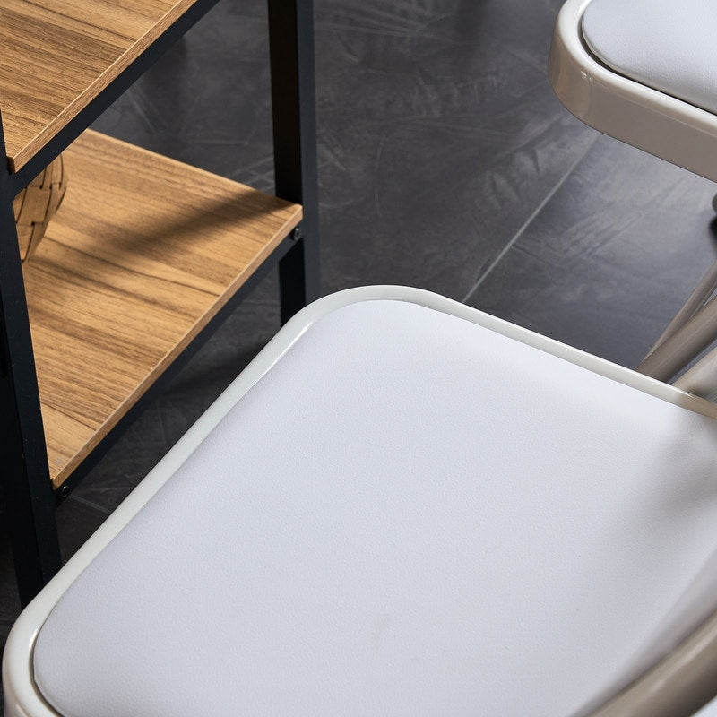 Chaises pliantes élégantes en fer et PVC pour congrès et expositions, blanches