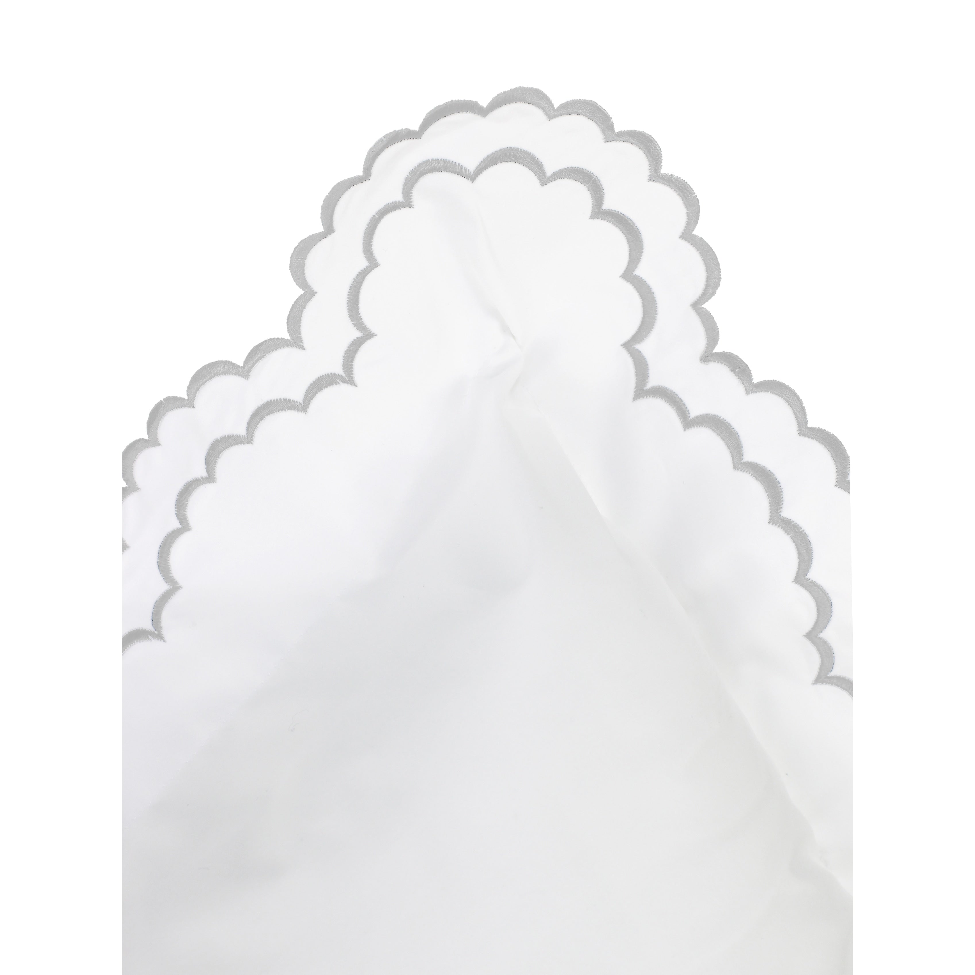 Parure de couette et taie d'oreiller double en percale de coton brodée et festonnée