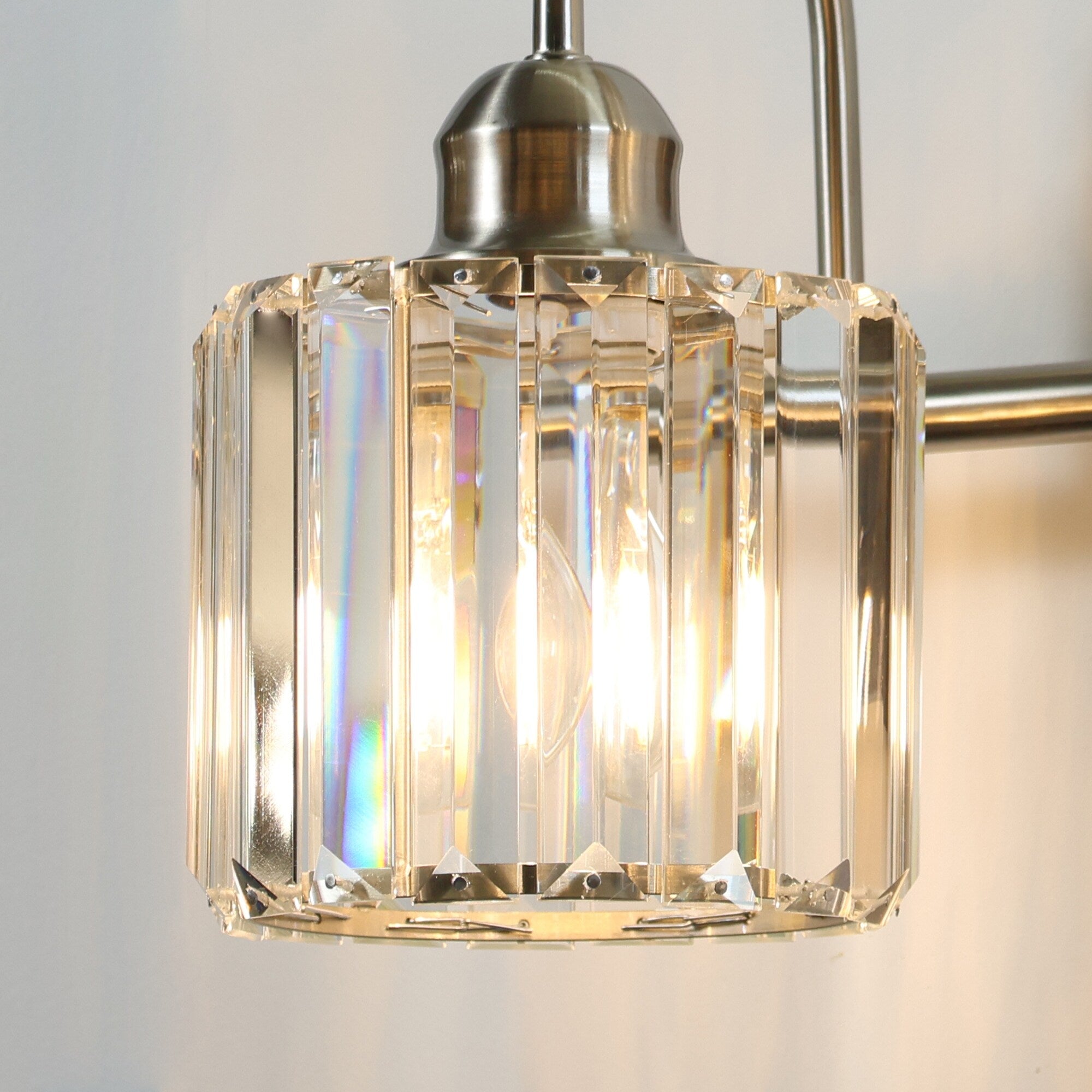 Appliques murales modernes ExBrite en cristal doré rose à 1, 2, 3, 4 ou 5 lumières pour salle de bain, à intensité variable