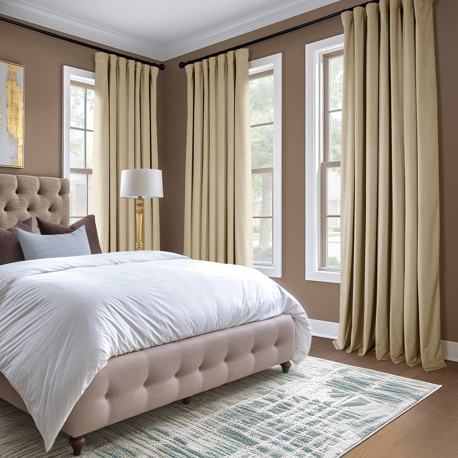 Rideaux occultants en velours pelucheux Heritage Exclusive Fabrics (1 panneau) Rideaux en velours de luxe pour chambre et salon.