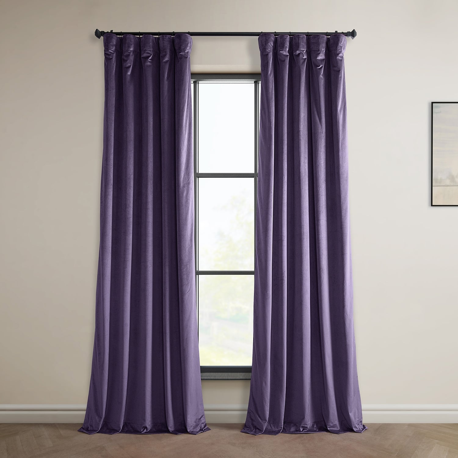 Rideau occultant en velours moelleux Heritage Exclusive Fabrics (1 panneau) - Draperie simple luxueuse pour un obscurcissement accru de la pièce