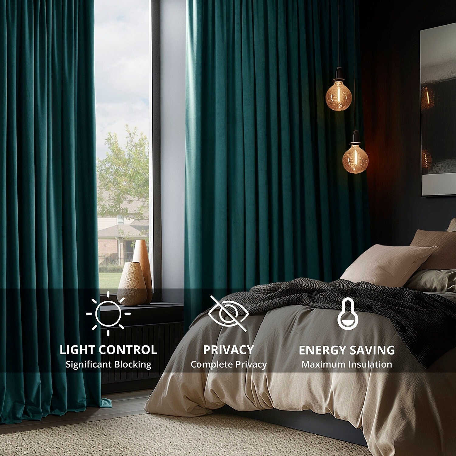 Rideaux occultants extra larges en velours Signature Exclusive Fabrics (1 panneau) - Rideaux occultants luxueux