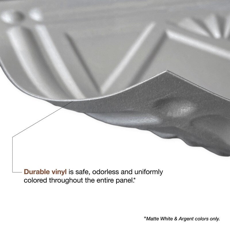 Panneau mural en PVC Alphabet FASÄDE de 4 pieds x 8 pieds en blanc mat