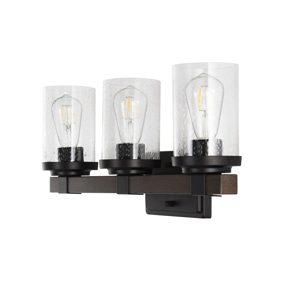 Applique murale à LED style rustique en fer et verre grainé, par JONATHAN Y