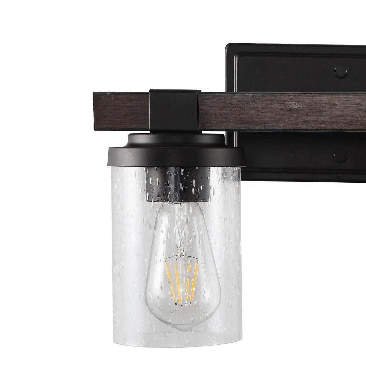 Applique murale à LED style rustique en fer et verre grainé, par JONATHAN Y