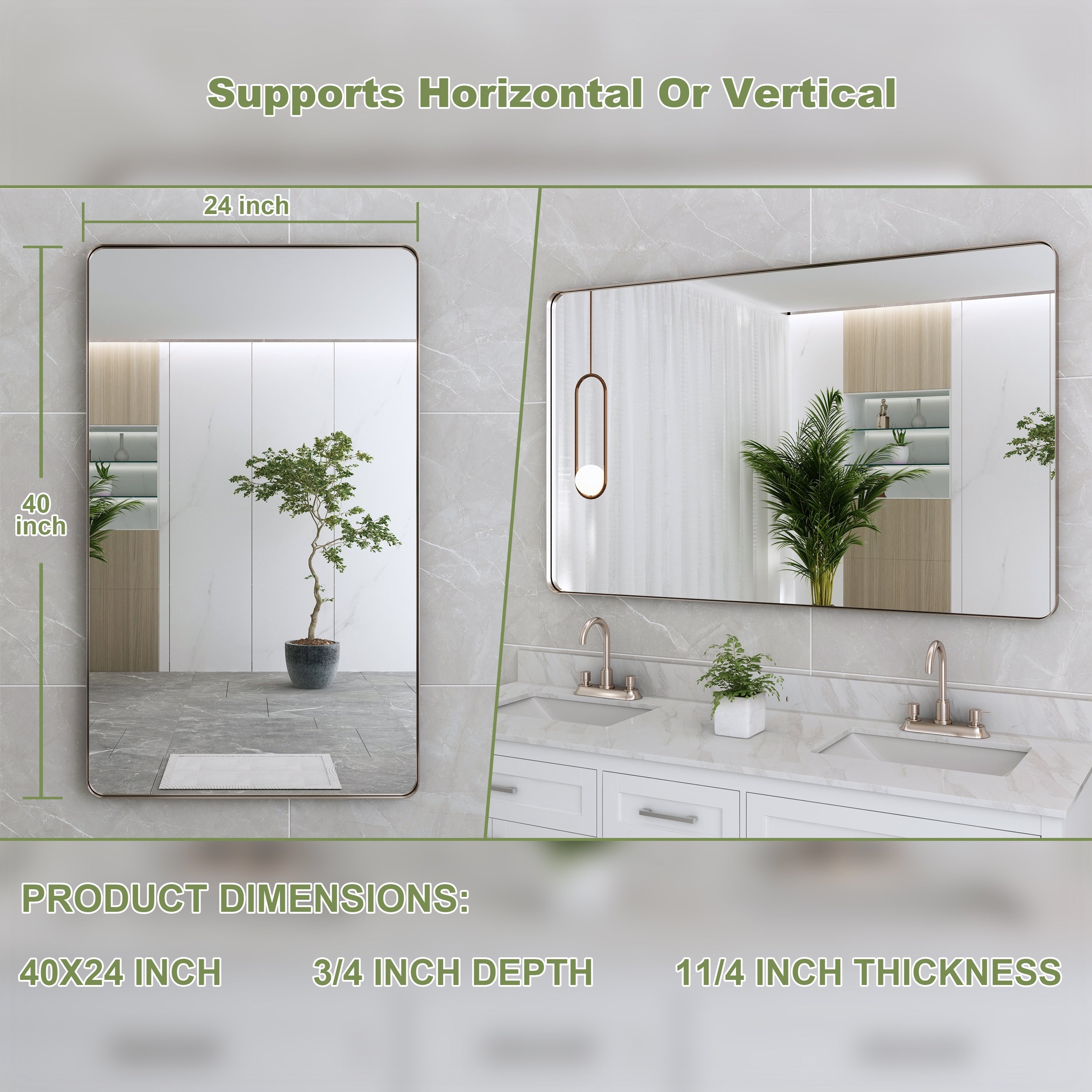 Miroir de salle de bain mural encadré