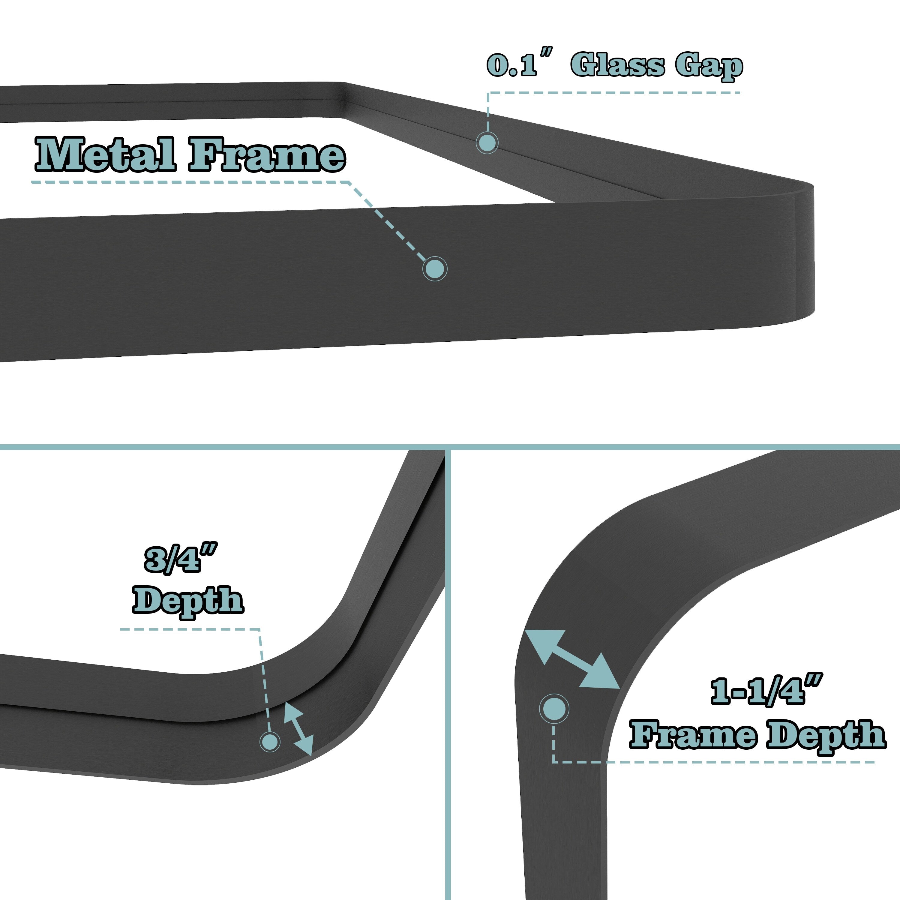 Miroir de salle de bain mural encadré