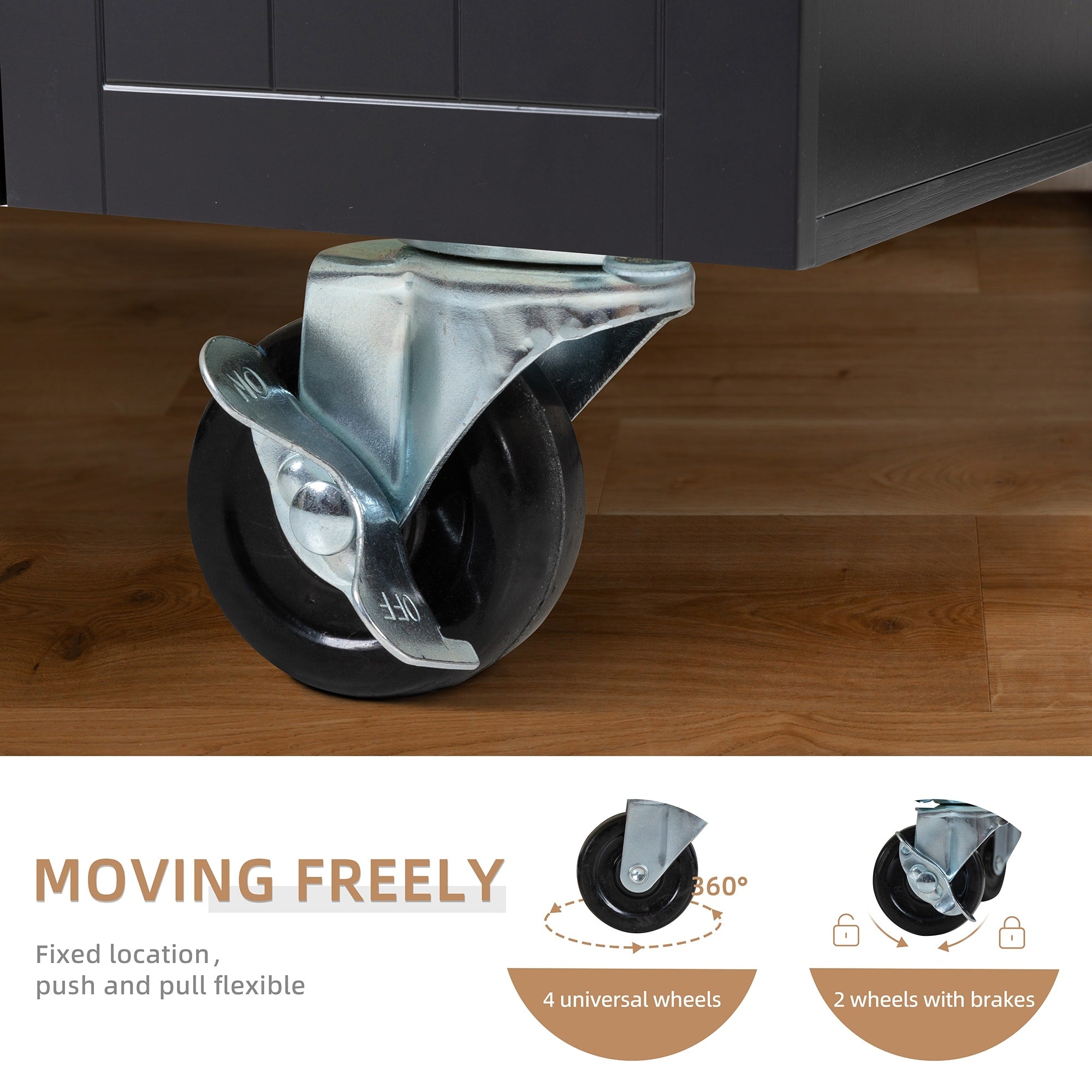 Desserte de cuisine Futzca avec rangement, table d'appoint à roulettes avec plan de travail, blanc - N/A