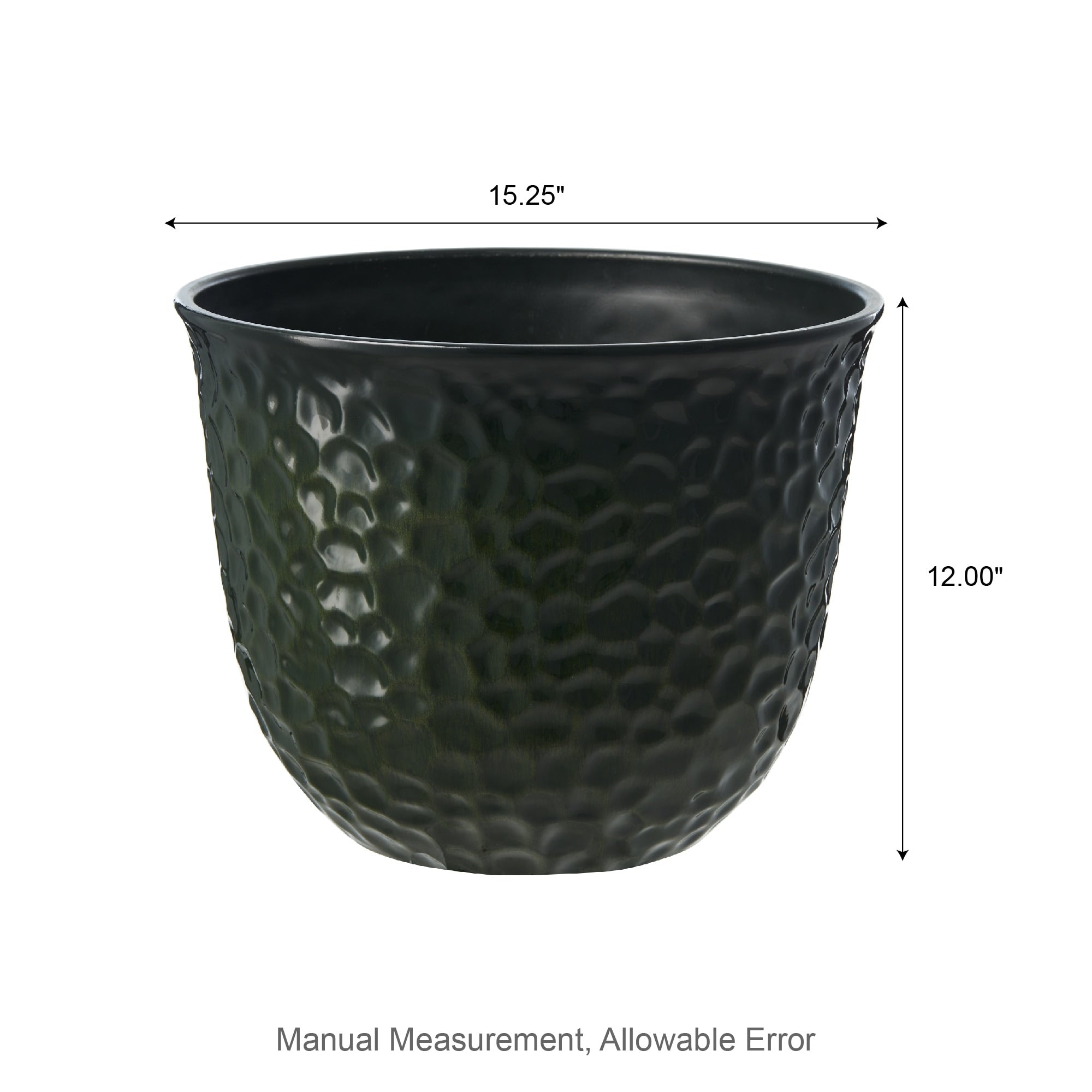 Glitzhome 19,75 H Lot de 2 pots de fleurs surdimensionnés en imitation céramique écologique texturée diamantée pour porche