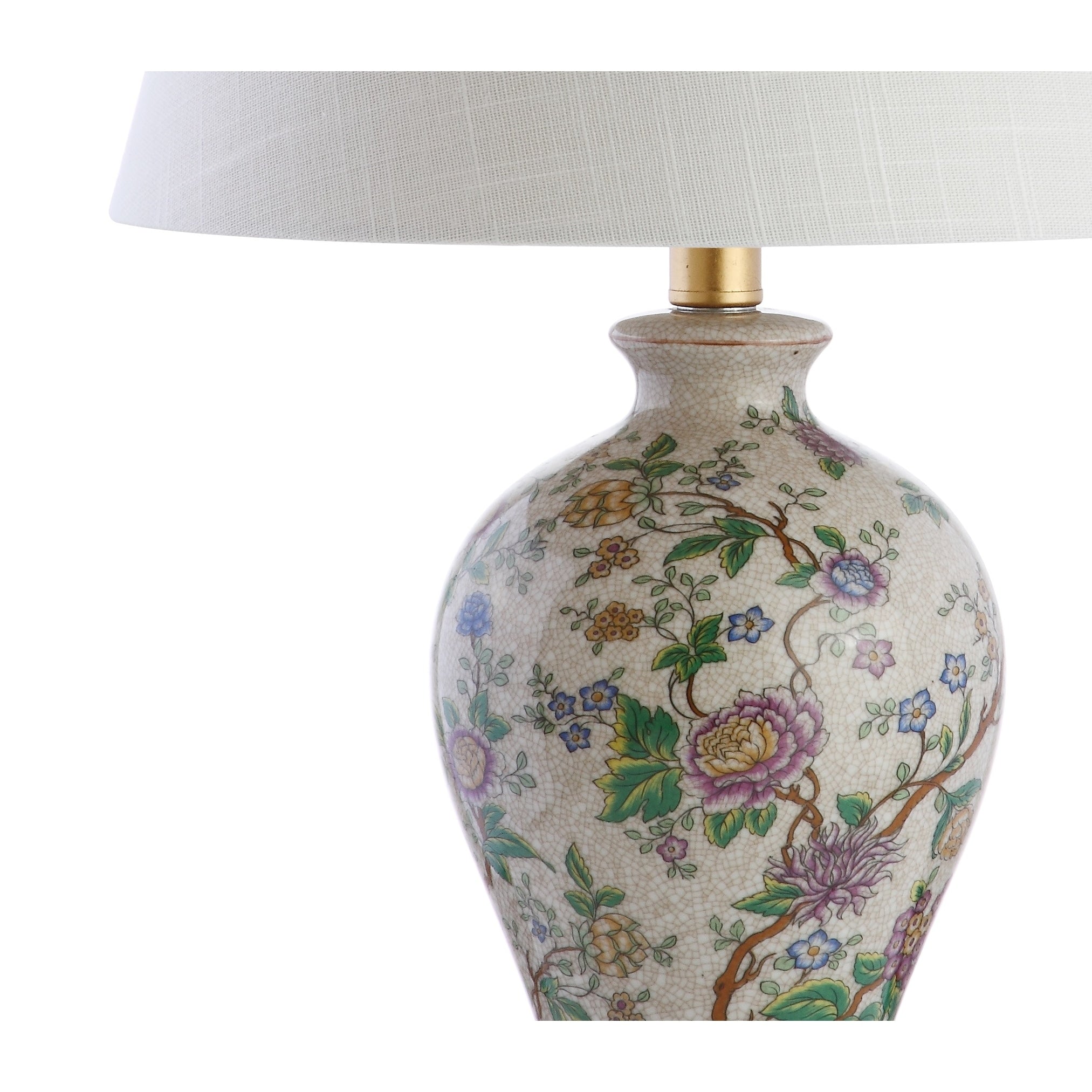 Lampe de table LED Grace 24 Floral, multicolore/laiton par JONATHAN Y