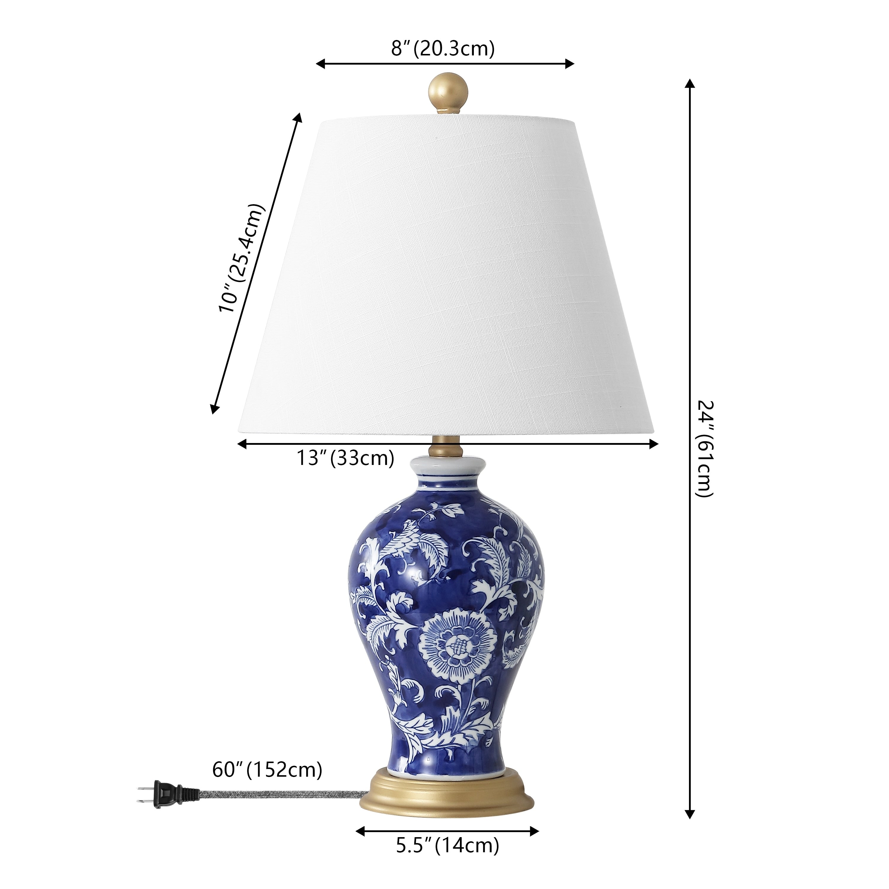 Lampe de table LED Grace 24 Floral, multicolore/laiton par JONATHAN Y