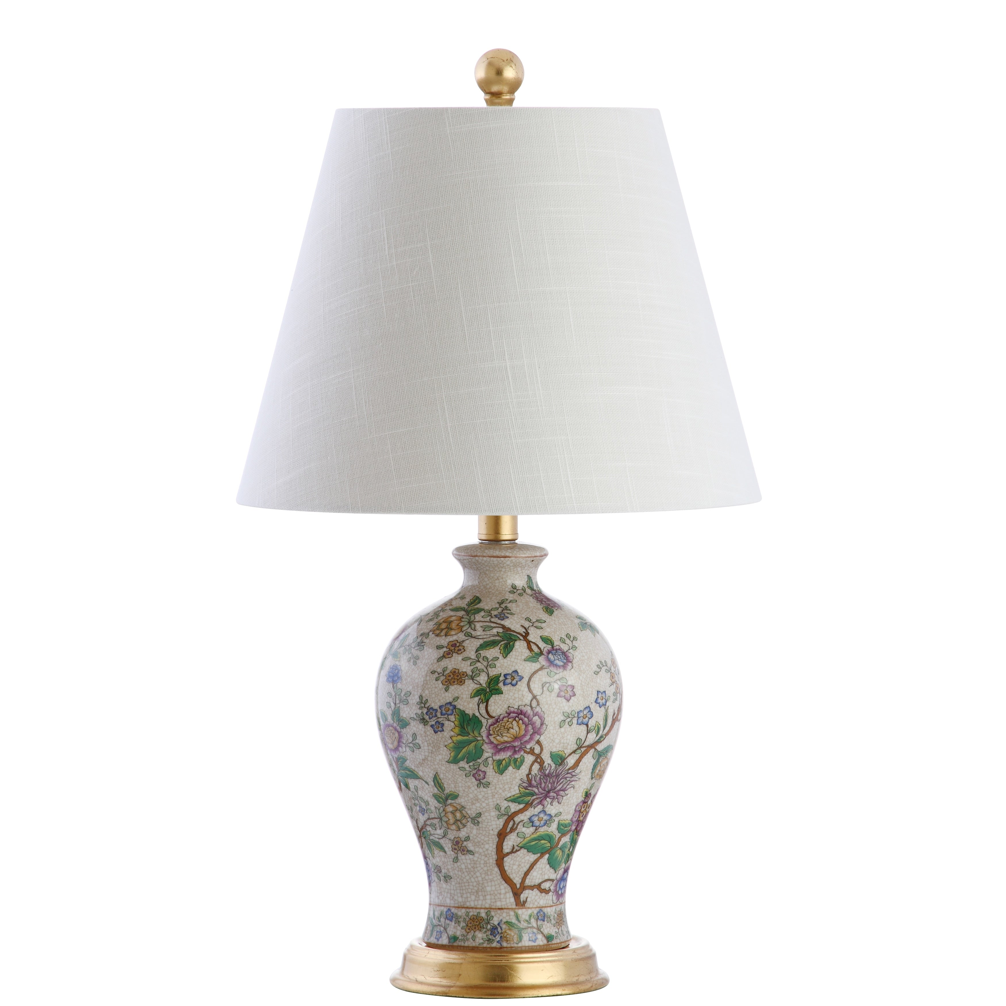 Lampe de table LED Grace 24 Floral, multicolore/laiton par JONATHAN Y