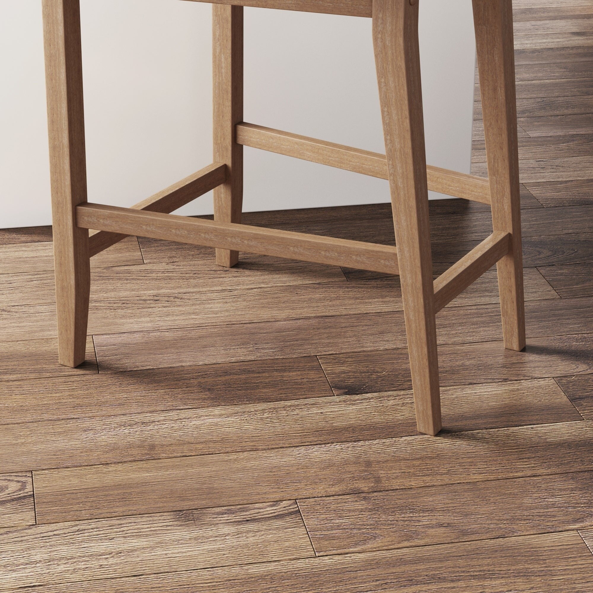 Tabouret de bar moderne Gracie, chaise rembourrée en boucle et pieds en bois brossé