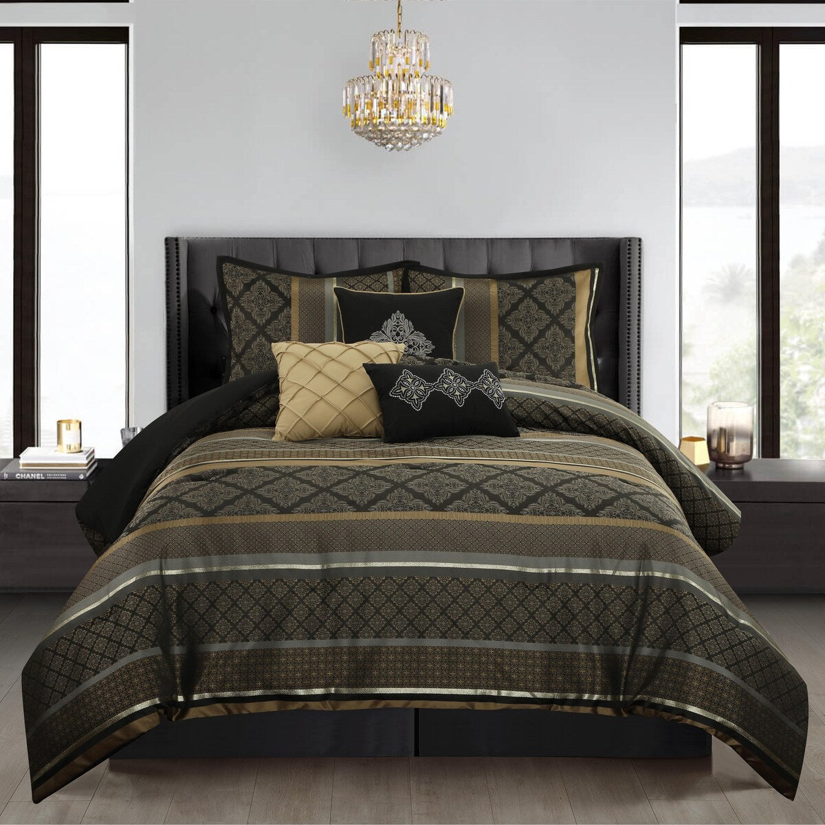 Ensemble de couette géométrique en jacquard Nanshing Jensen 7 pièces