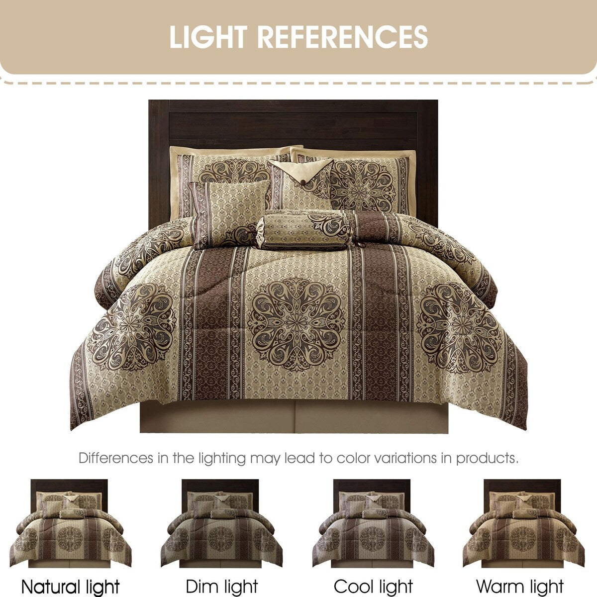 Ensemble de couette élégant médaillon Nanshing Prince 7 pièces