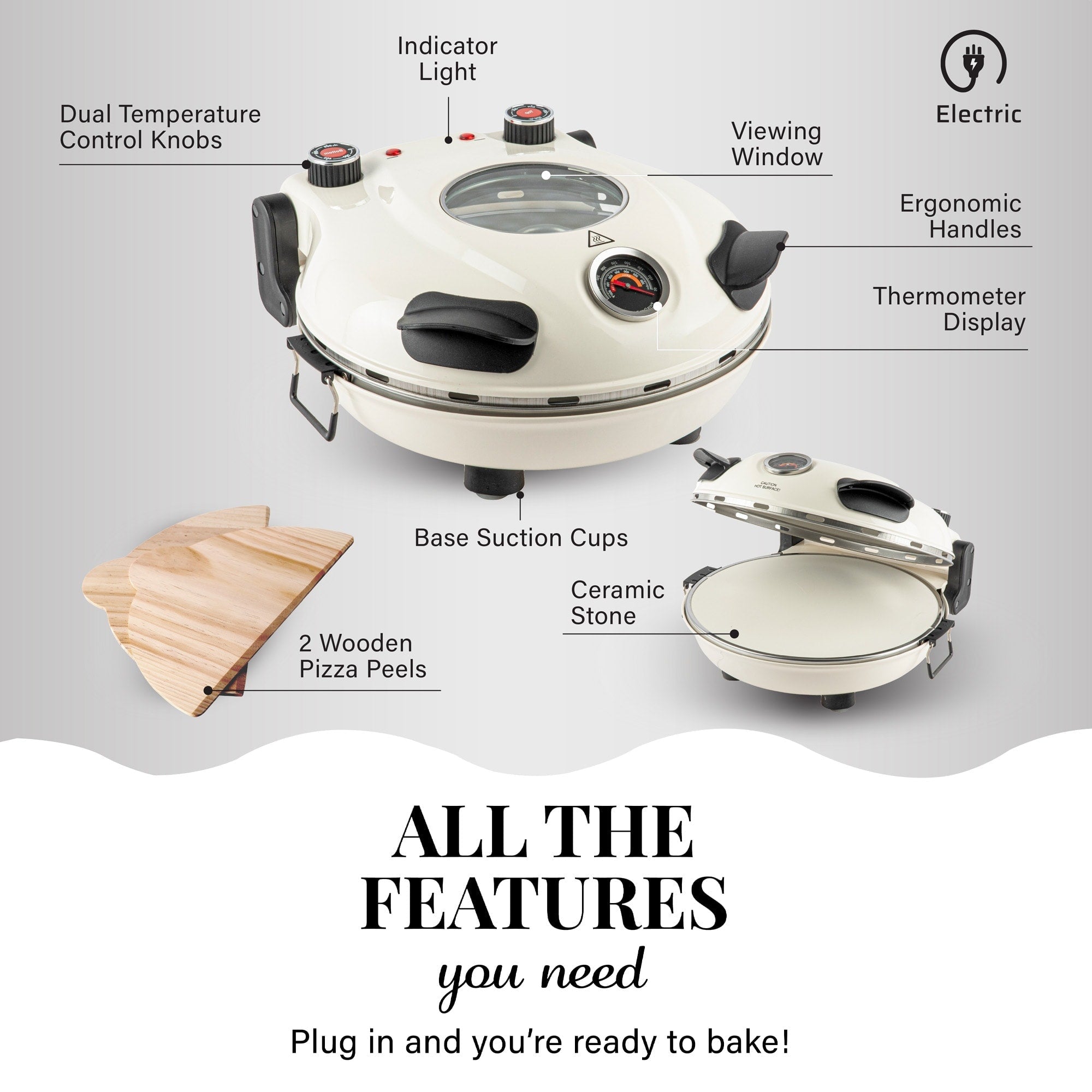 Four à pizza électrique d'intérieur/extérieur Granitestone Piezano avec pierre céramique