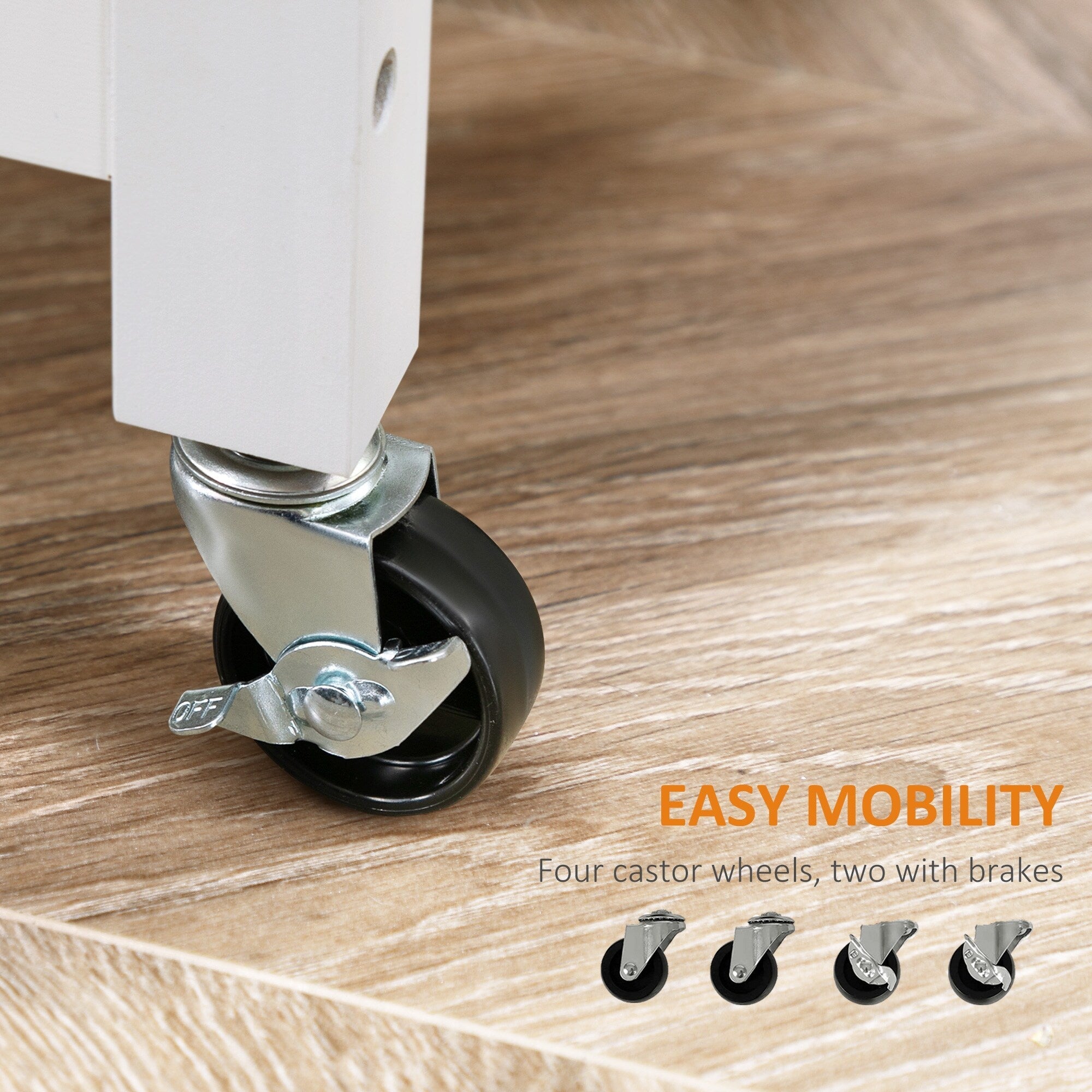 Desserte de cuisine HOMCOM, plateau en bois, sur roulettes, avec étagère ouverte et tiroir de rangement, pour salle à manger et cuisine