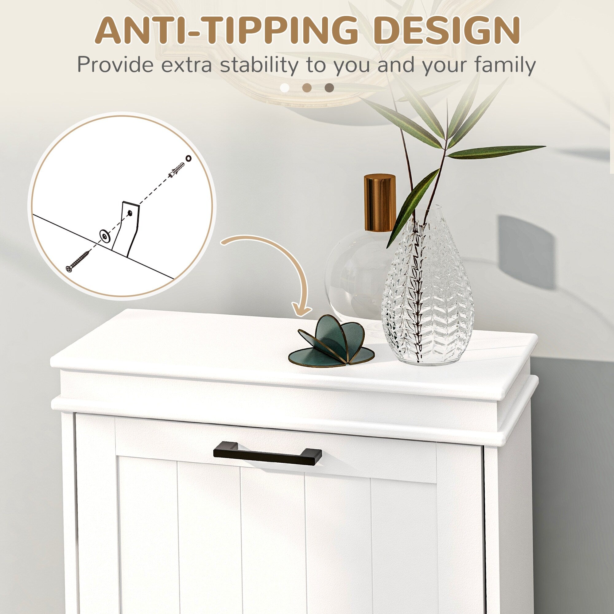 Meuble à chaussures HOMCOM pour entrée, meuble de rangement étroit avec 2 tiroirs rabattables et étagères réglables