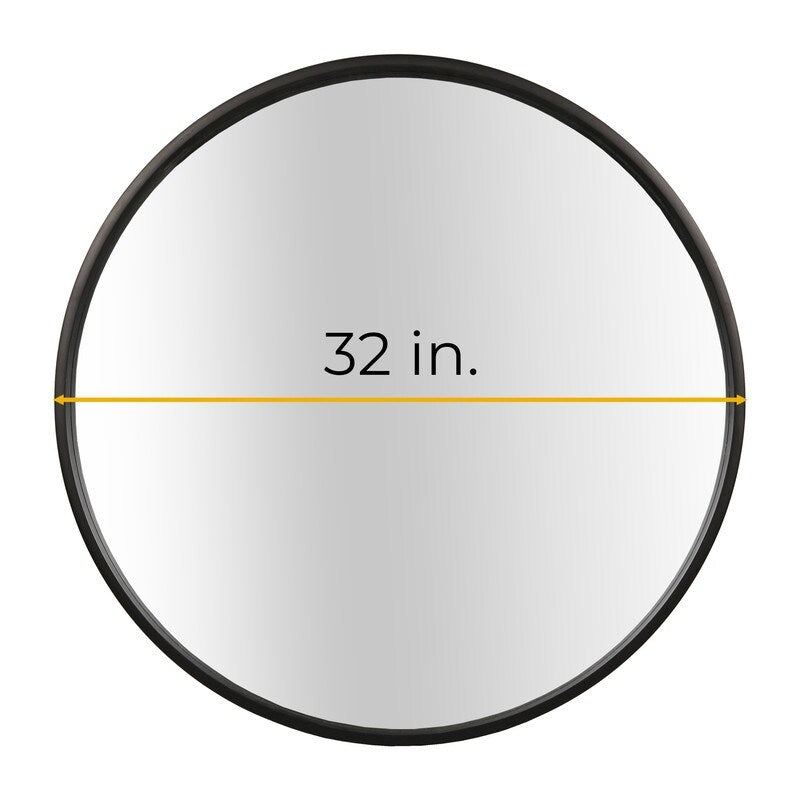 Miroir mural rond classique de style ferme avec cadre en bois