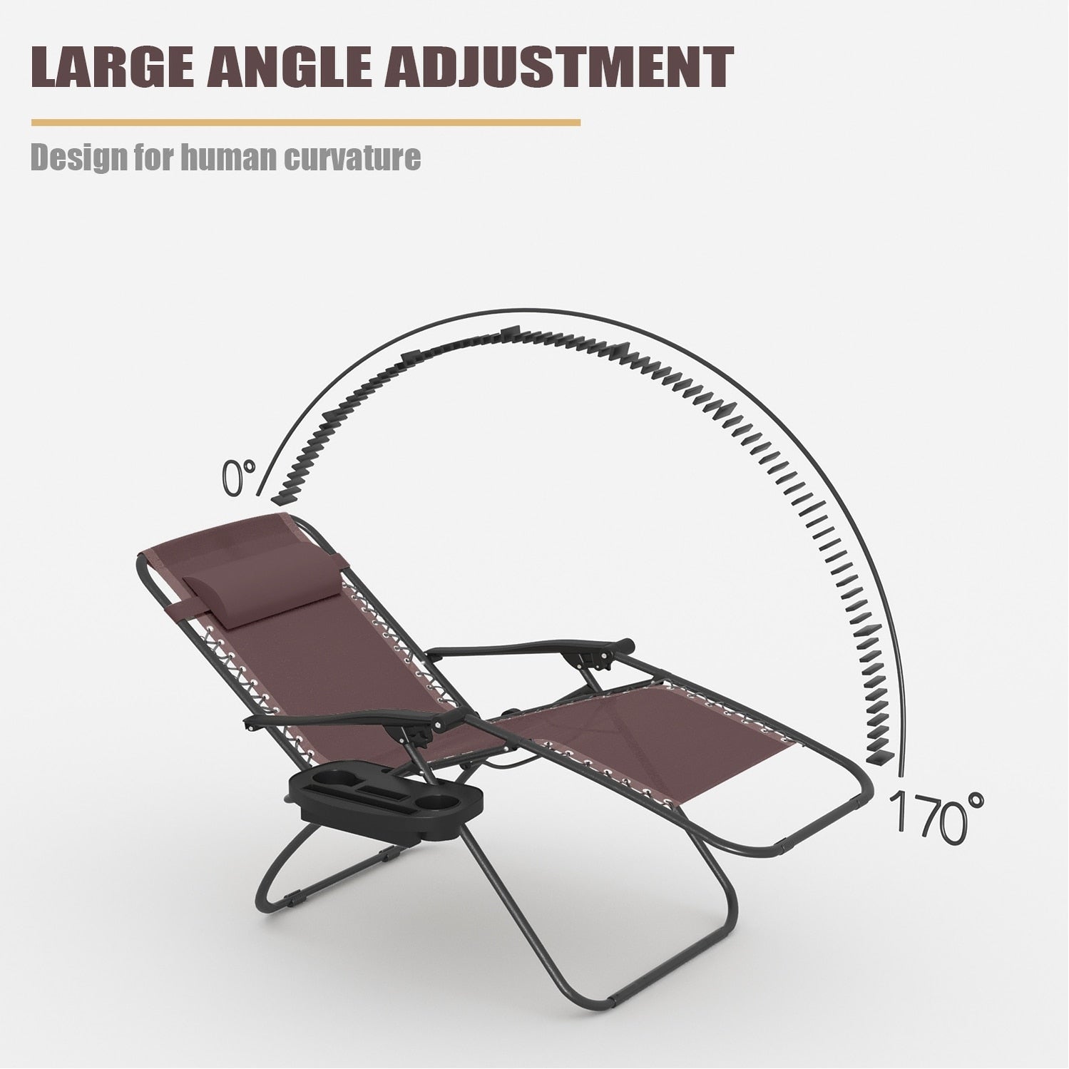 Chaise longue de jardin Homall Patio Zero Gravity avec coussin, lot de 2