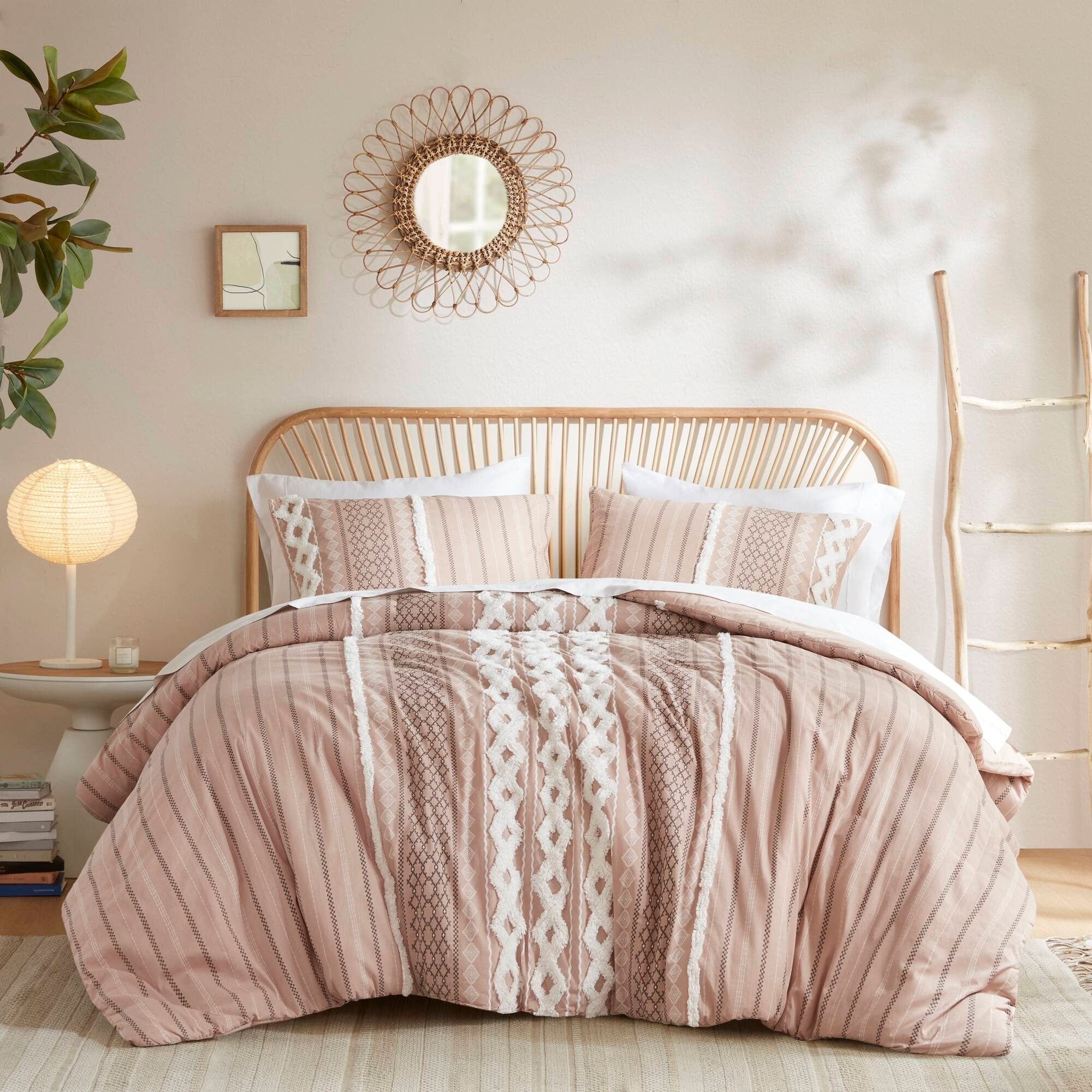 Parure de lit Imani en coton imprimé avec chenille INK+IVY