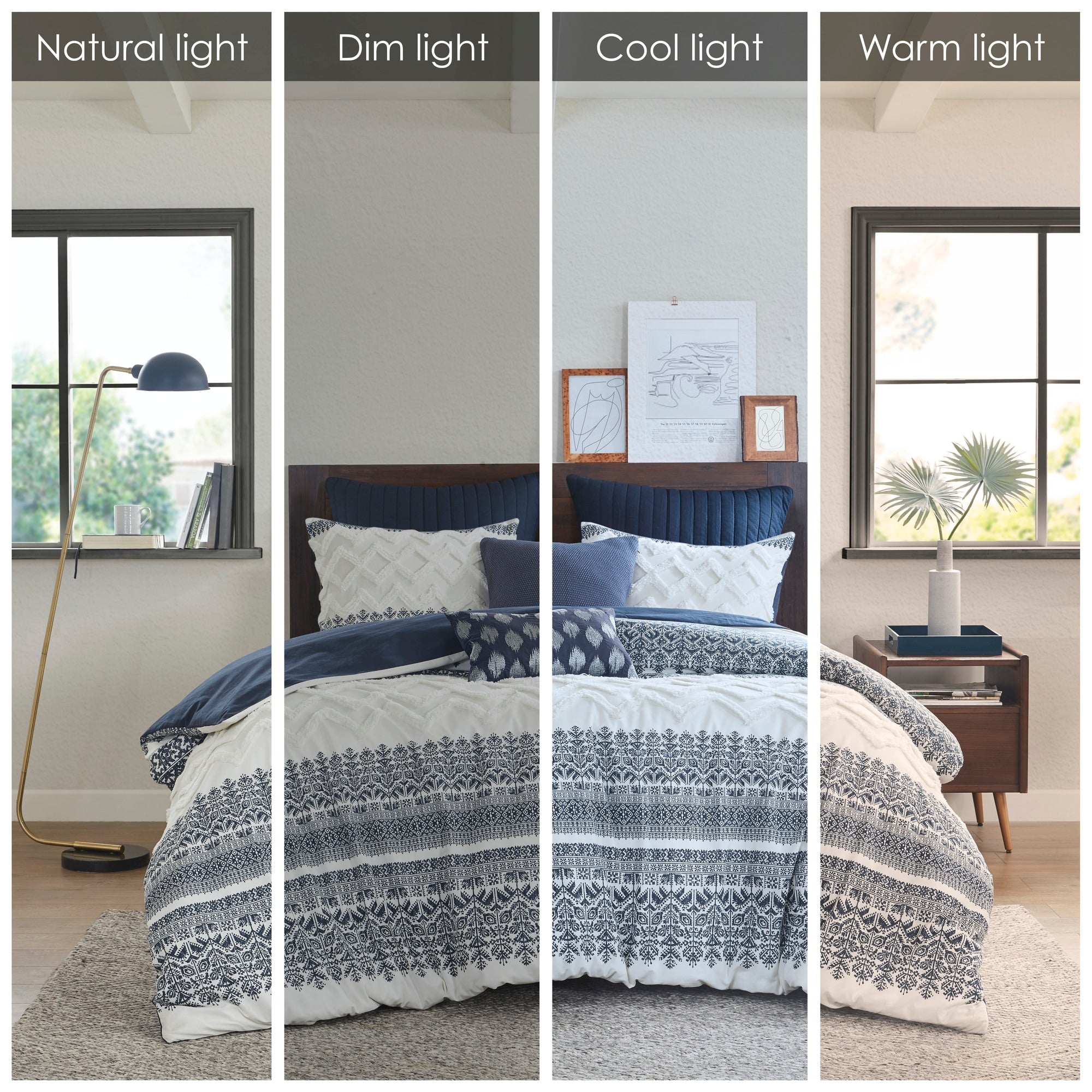 Parure de lit 3 pièces en coton avec capitonnage chenille INK+IVY Mila