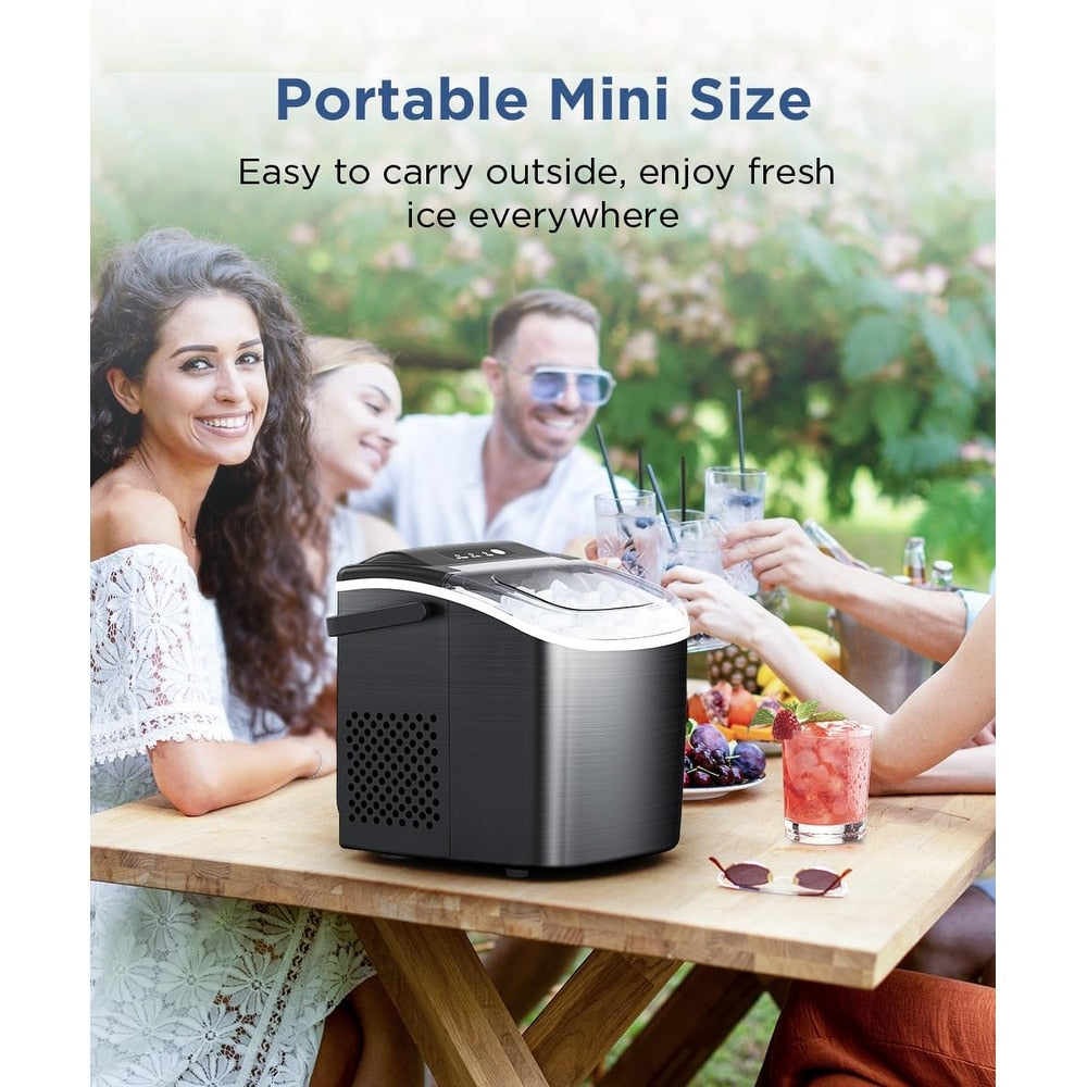 Machine à glaçons de comptoir, machine à glaçons portable avec poignée, machine à glaçons autonettoyante, pour la maison, le bureau et la cuisine